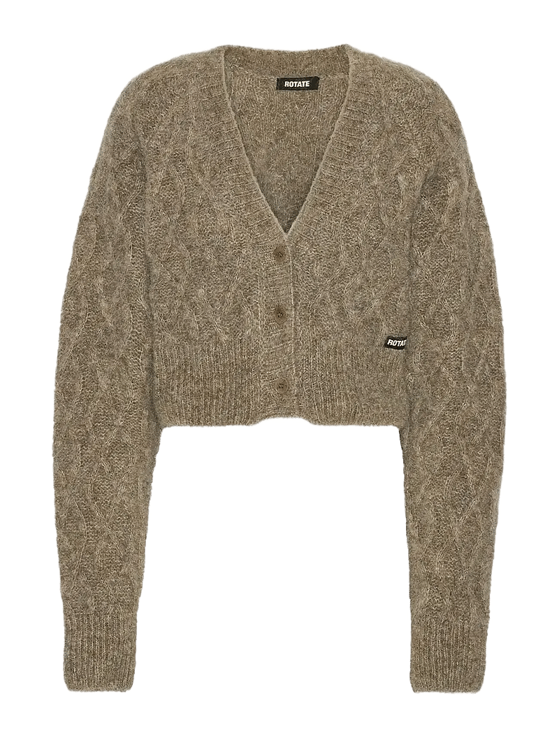 ROTATE Birger Christensen - Fluffy Knit Cardigan - koftor - pine bark - 1