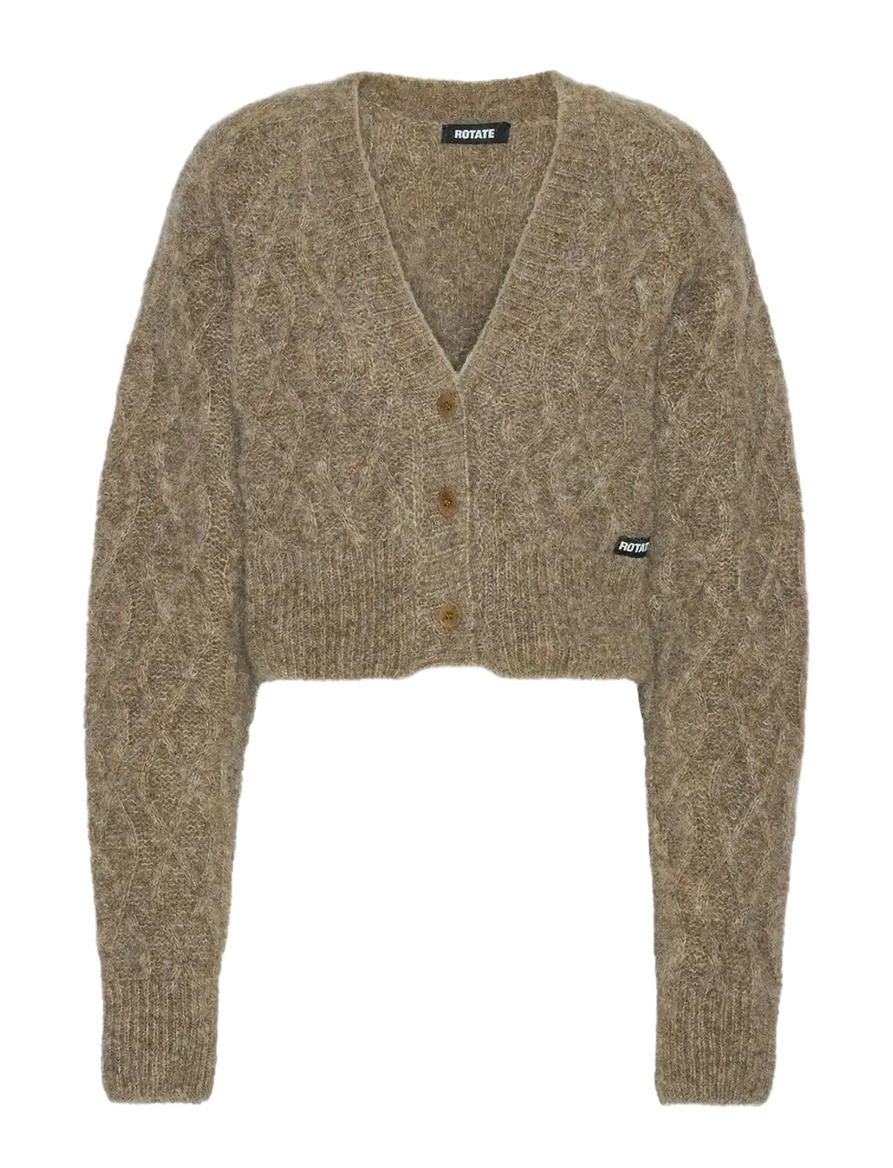 ROTATE Fluffy Knit Cardigan - ROTATE Birger Christensen - PINE BARK / brown
