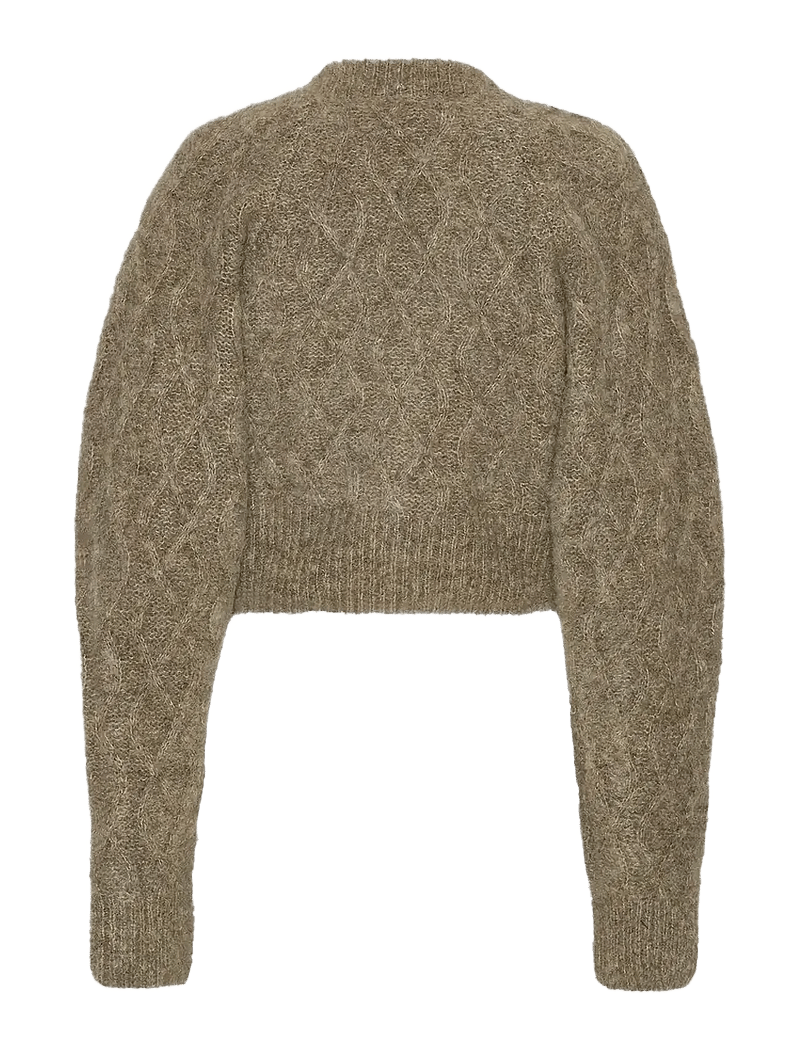 ROTATE Birger Christensen - Fluffy Knit Cardigan - koftor - pine bark - 2