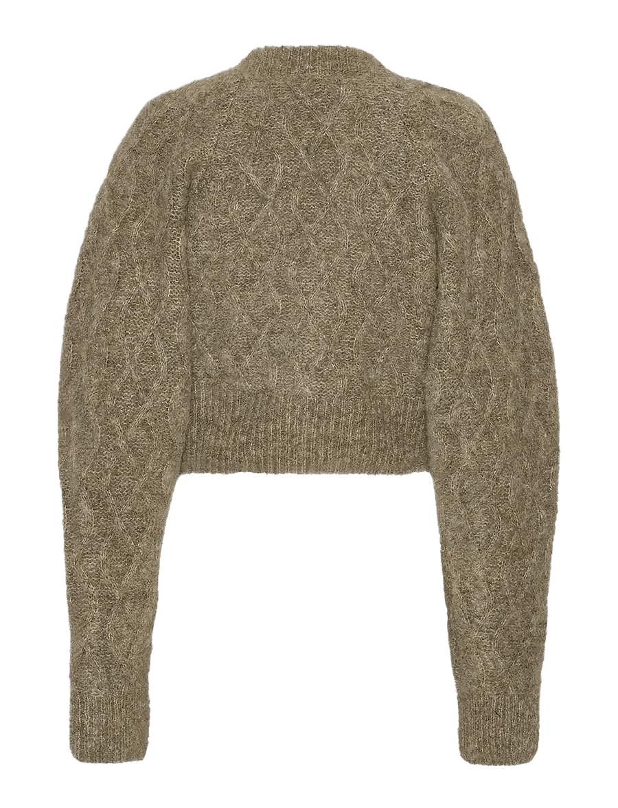 ROTATE - Fluffy Knit Cardigan - cardigans - pine bark - 2