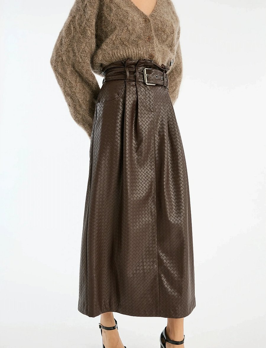 ROTATE - Fluffy Knit Cardigan - cardigans - pine bark - 4