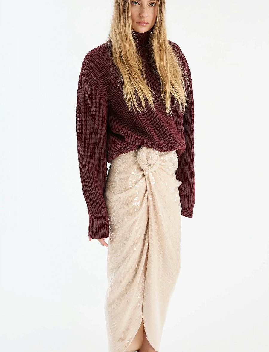 ROTATE - KNIT TURTLENECK JUMPER - turtlenecks - zinfandel - 4