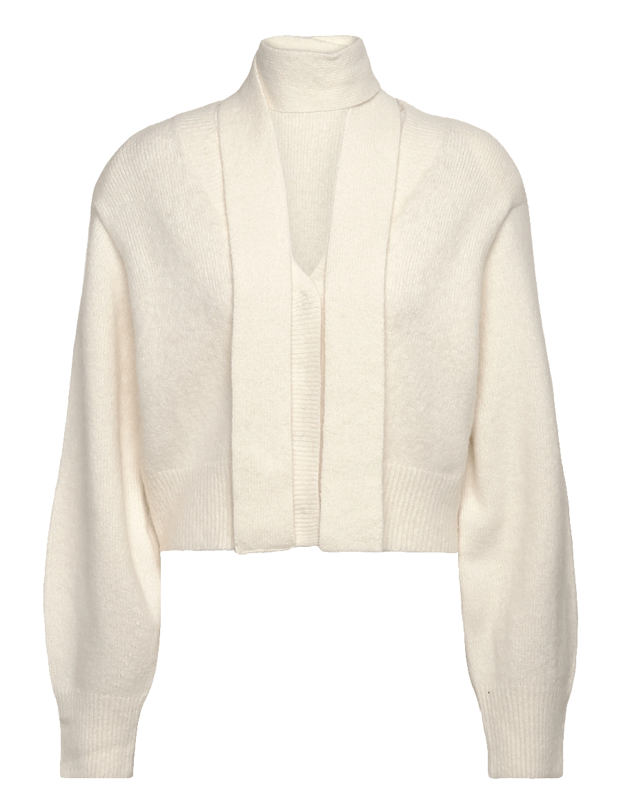 ROTATE - KNIT SCARF CARDIGAN - egret - 1