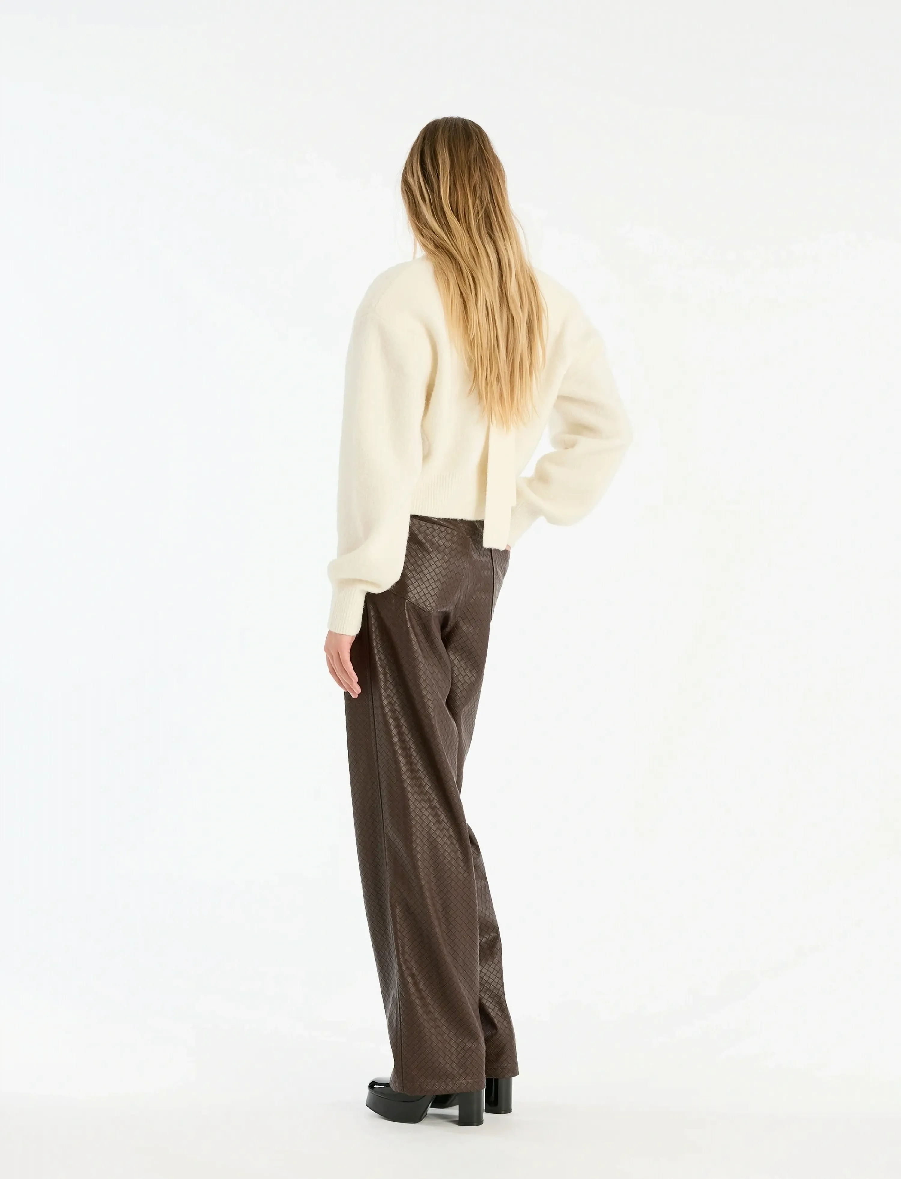 ROTATE - KNIT SCARF CARDIGAN - egret - 4