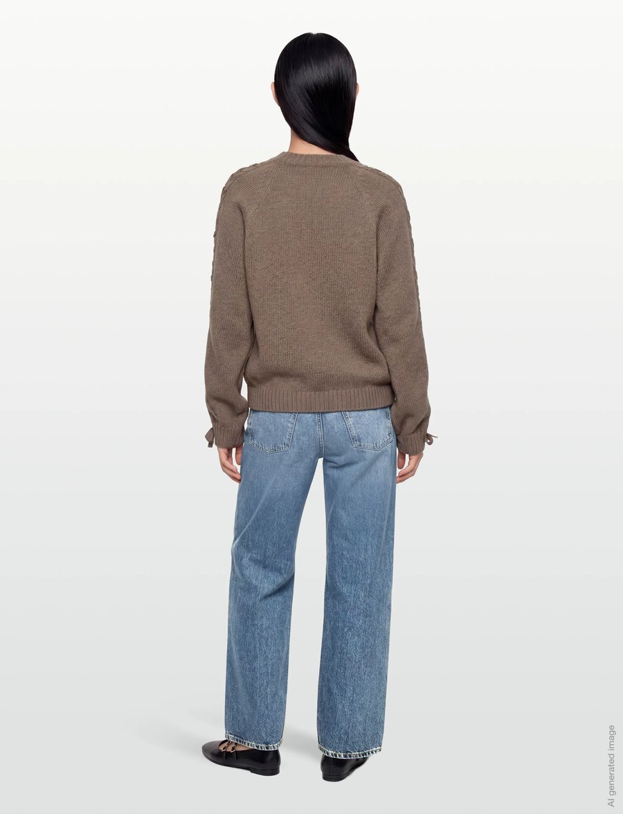ROTATE - KNIT LACING JUMPER - kaschmir - fossil - 4