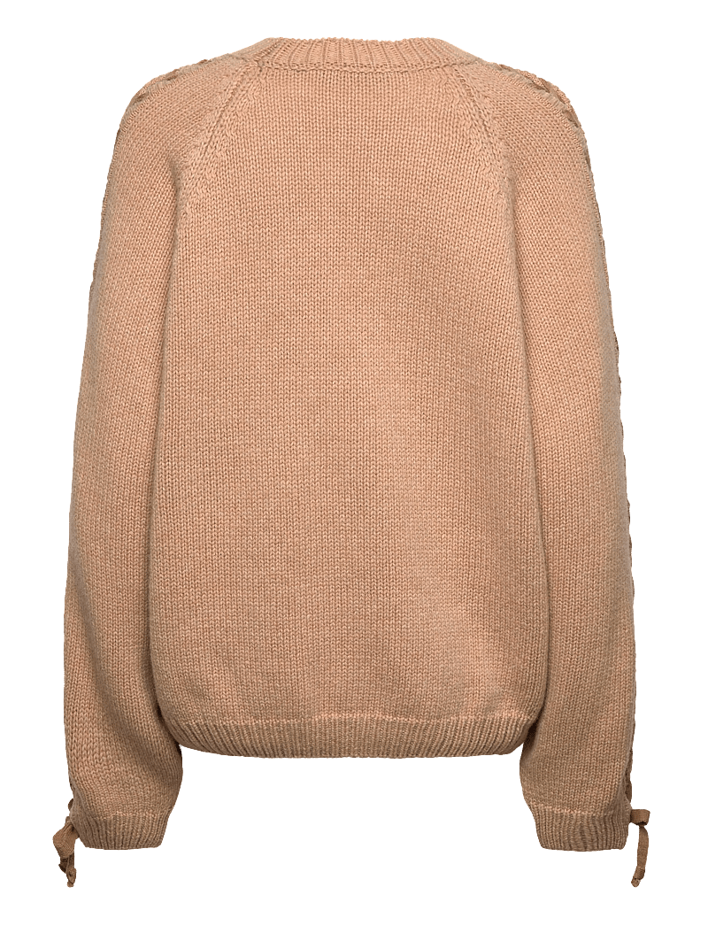 ROTATE Birger Christensen - KNIT LACING JUMPER - tröjor - nougat - 2