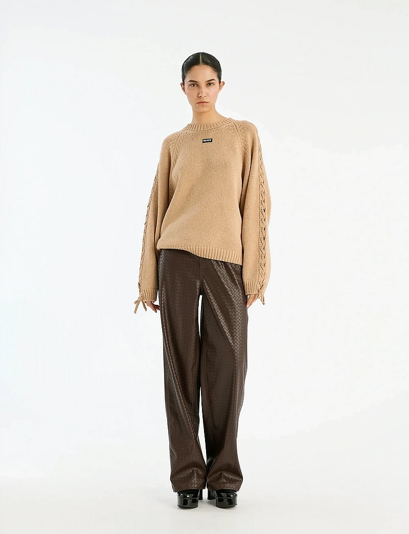 ROTATE Birger Christensen - KNIT LACING JUMPER - tröjor - nougat - 0