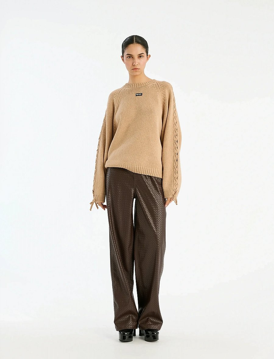 ROTATE - KNIT LACING JUMPER - nougat - 0