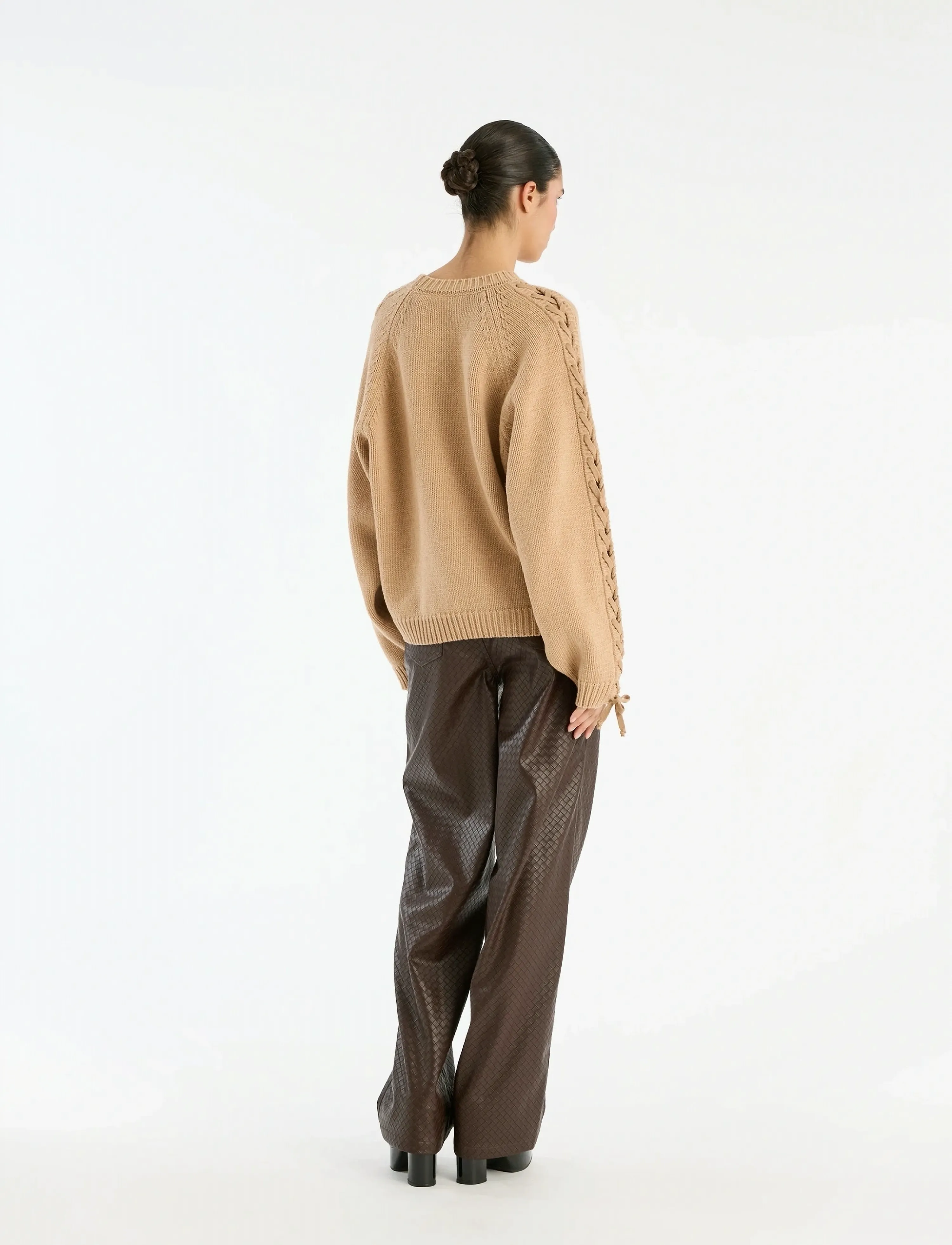 ROTATE - KNIT LACING JUMPER - nougat - 5
