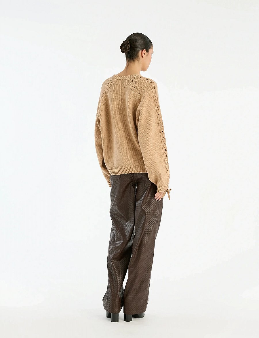ROTATE - KNIT LACING JUMPER - nougat - 5