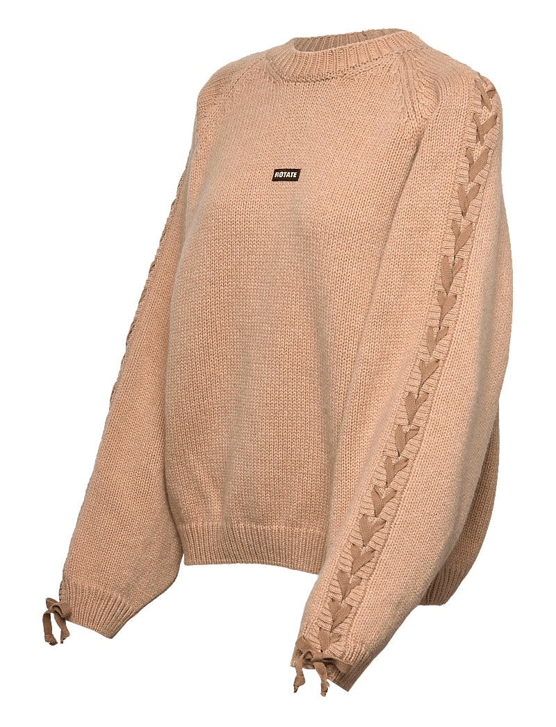 ROTATE Birger Christensen - KNIT LACING JUMPER - tröjor - nougat - 3