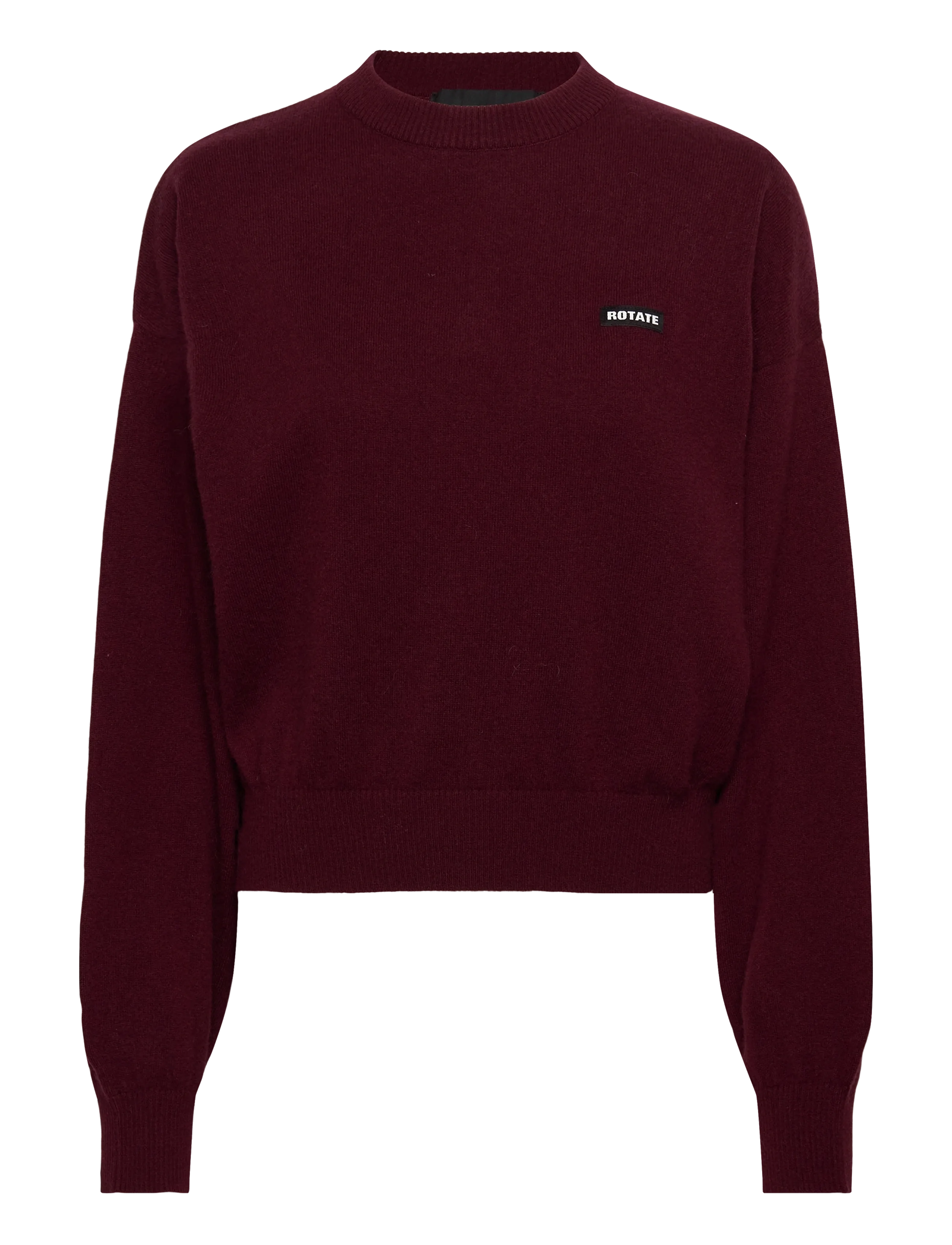 ROTATE Basic Crewneck Pullover Burgundy - M - Damen