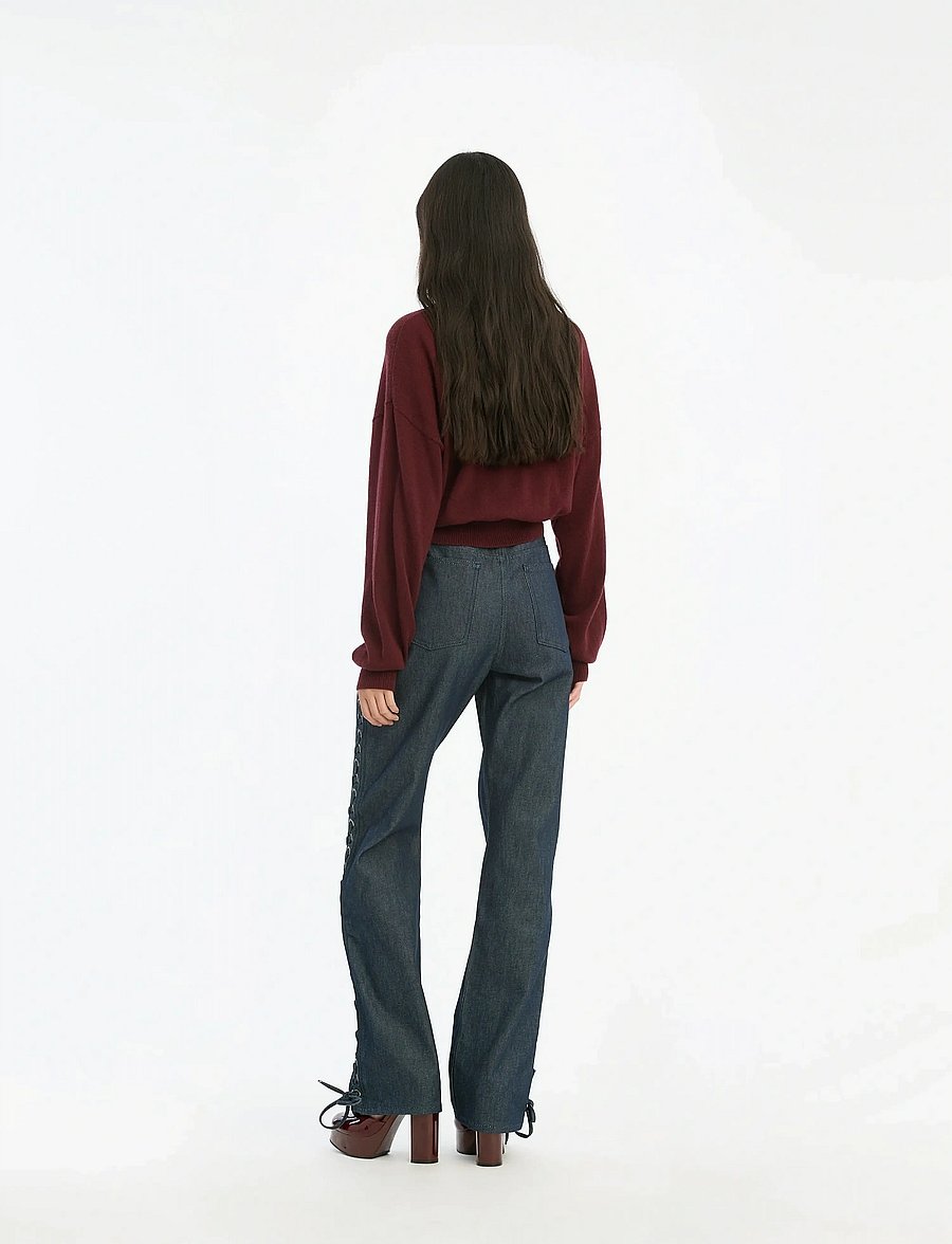ROTATE - Basic Crewneck sweater - kašmirs - zinfandel - 3