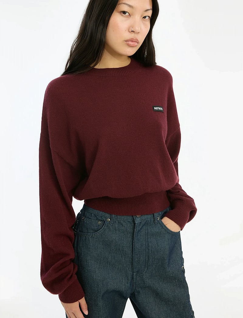 ROTATE Birger Christensen - Basic Crewneck sweater - tröjor - zinfandel - 4