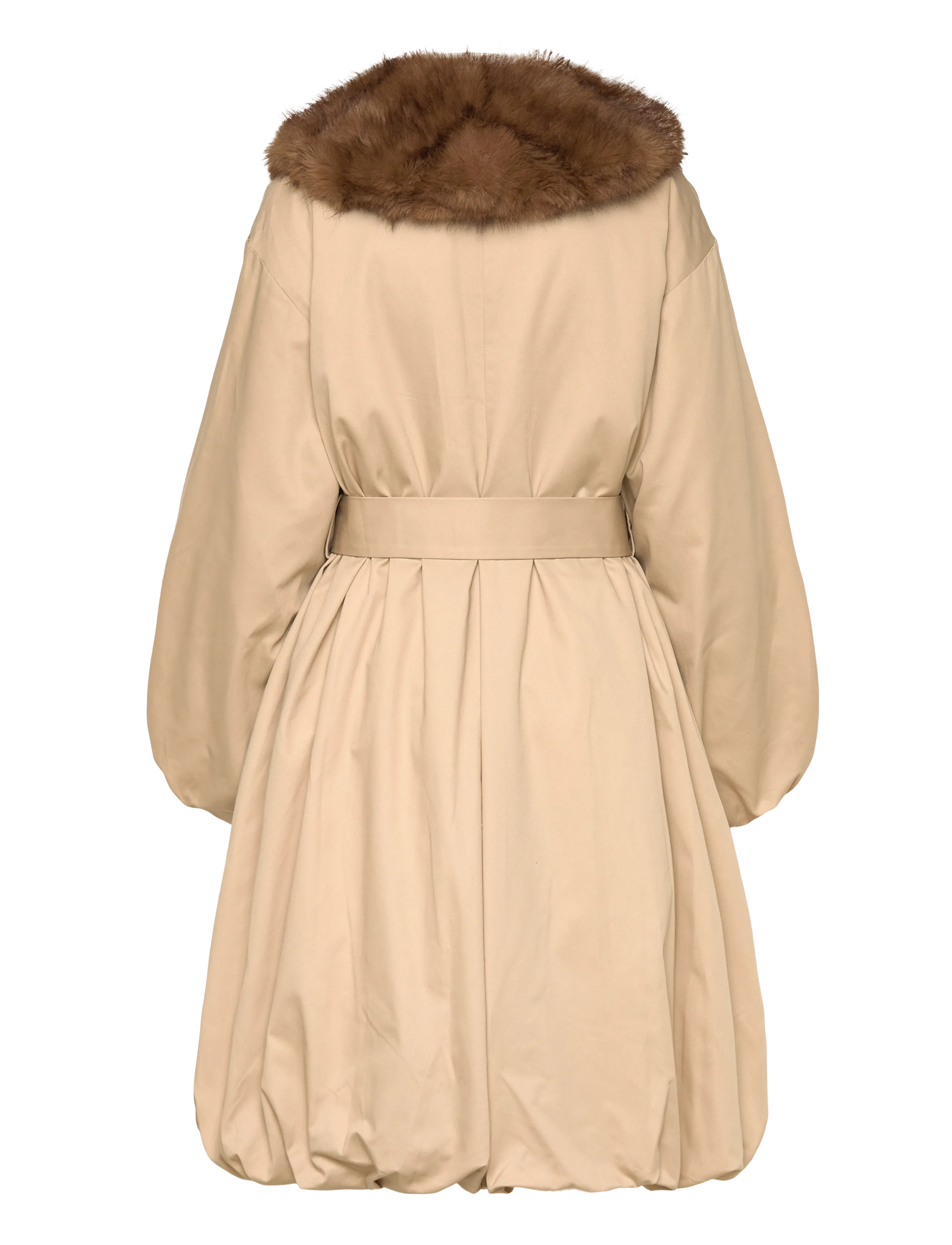 ROTATE - FAUX FUR COLLAR COAT - cement - 2