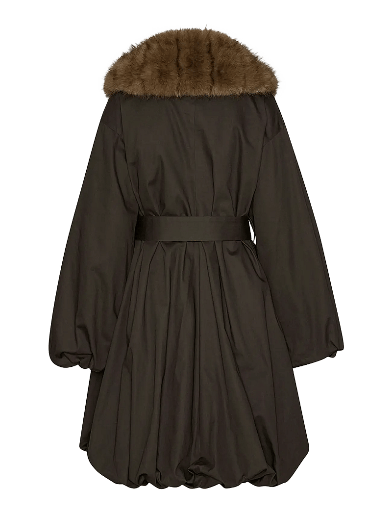 ROTATE Birger Christensen - FAUX FUR COLLAR COAT - faux fur - espresso - 2
