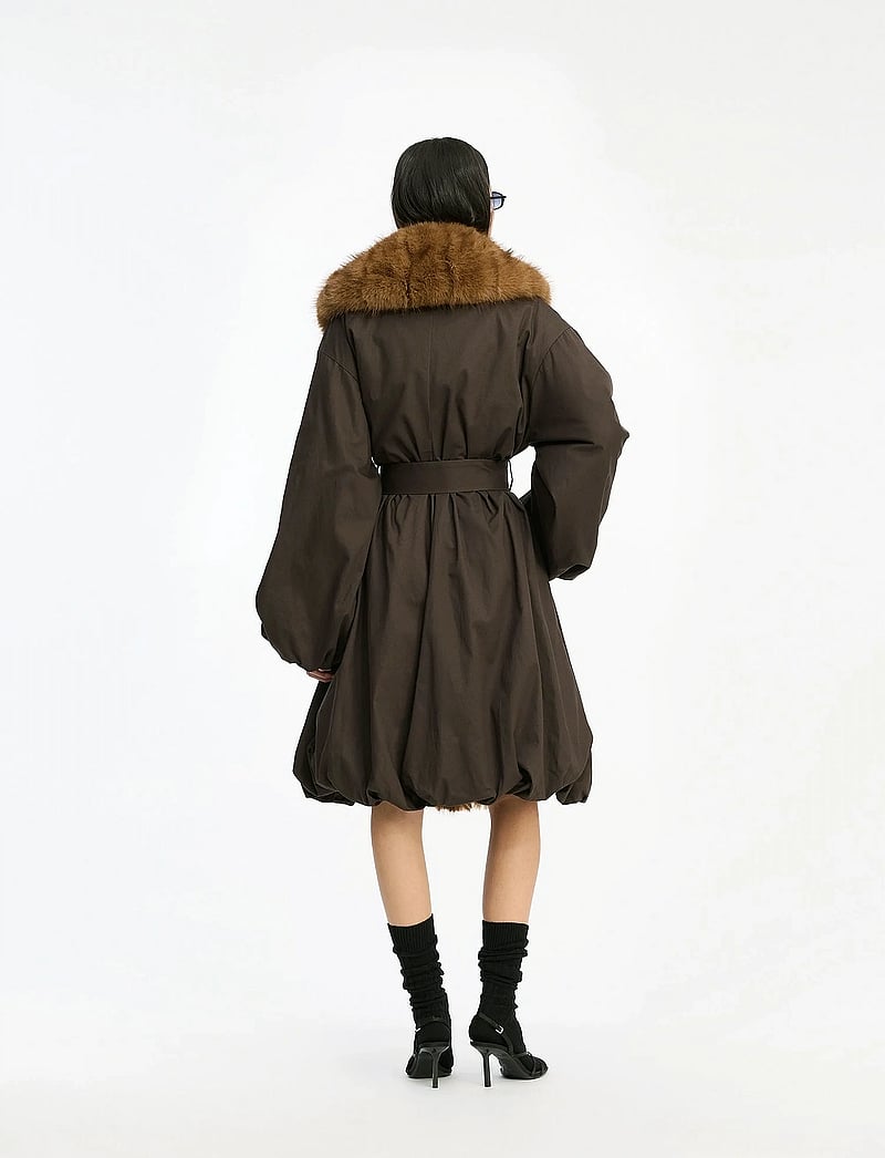 ROTATE Birger Christensen - FAUX FUR COLLAR COAT - faux fur - espresso - 3