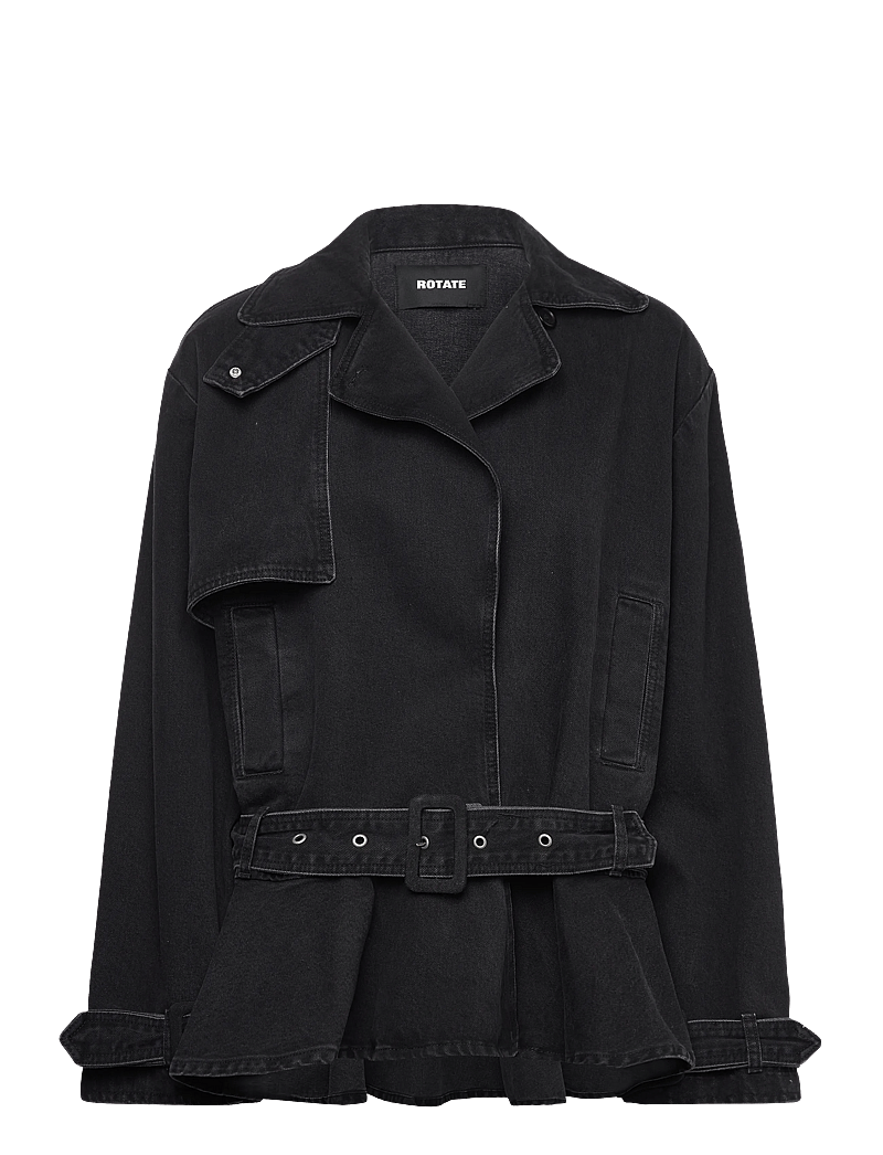 ROTATE Birger Christensen - DENIM BIKER JACKET - jeansjackor - black denim - 1