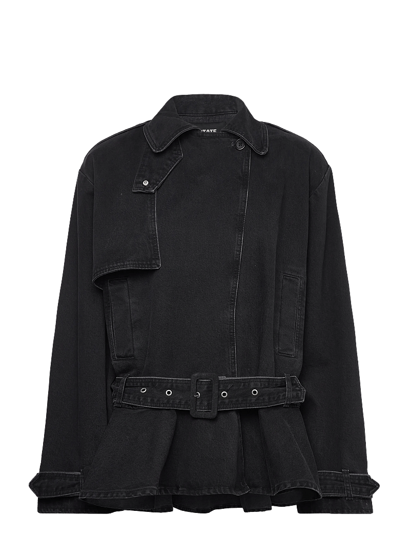 ROTATE Birger Christensen - DENIM BIKER JACKET - jeansjackor - black denim - 3