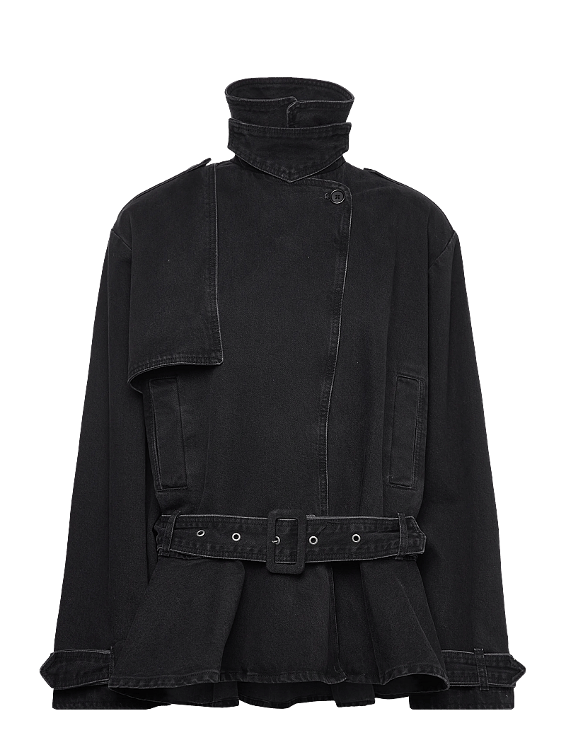 ROTATE Birger Christensen - DENIM BIKER JACKET - jeansjackor - black denim - 4