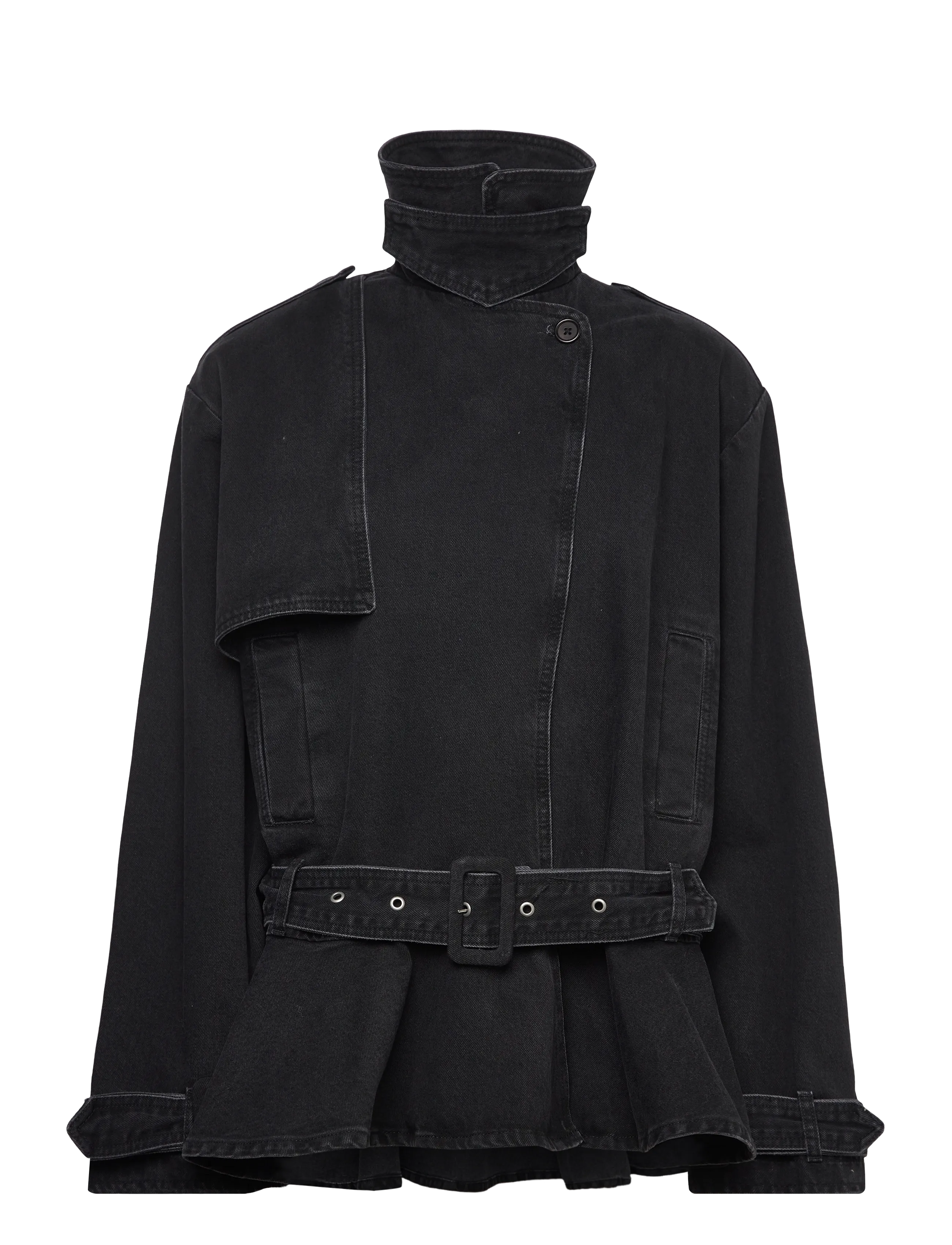 ROTATE - DENIM BIKER JACKET - vårjakker - black denim - 4