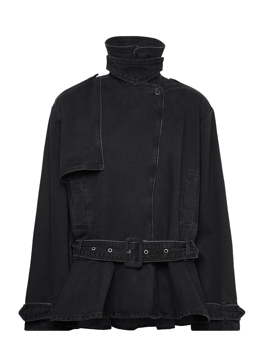 ROTATE - DENIM BIKER JACKET - vårjakker - black denim - 4