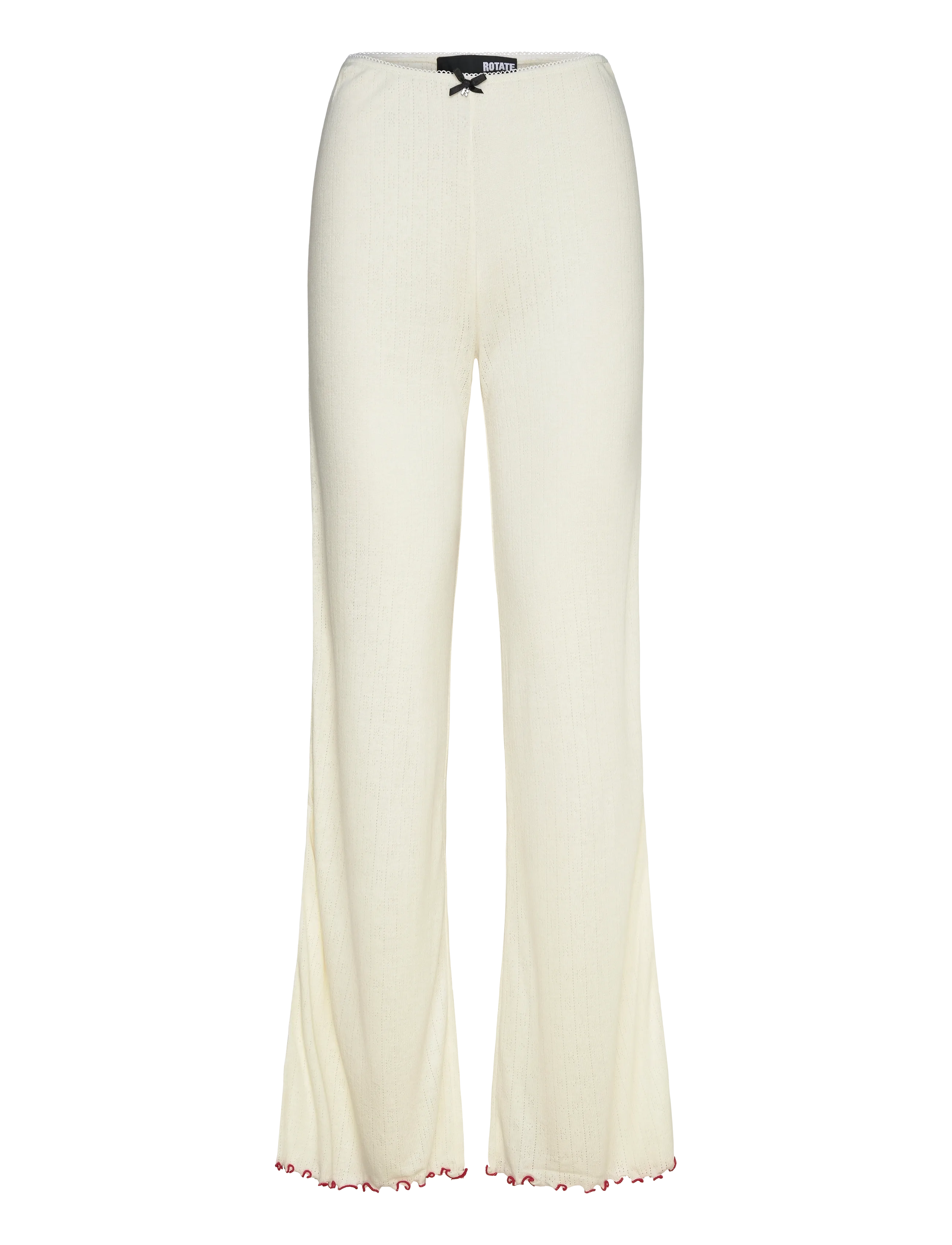 ROTATE Pointelle Low Leggings, XL, Cream, Bukser > Flared, Dame