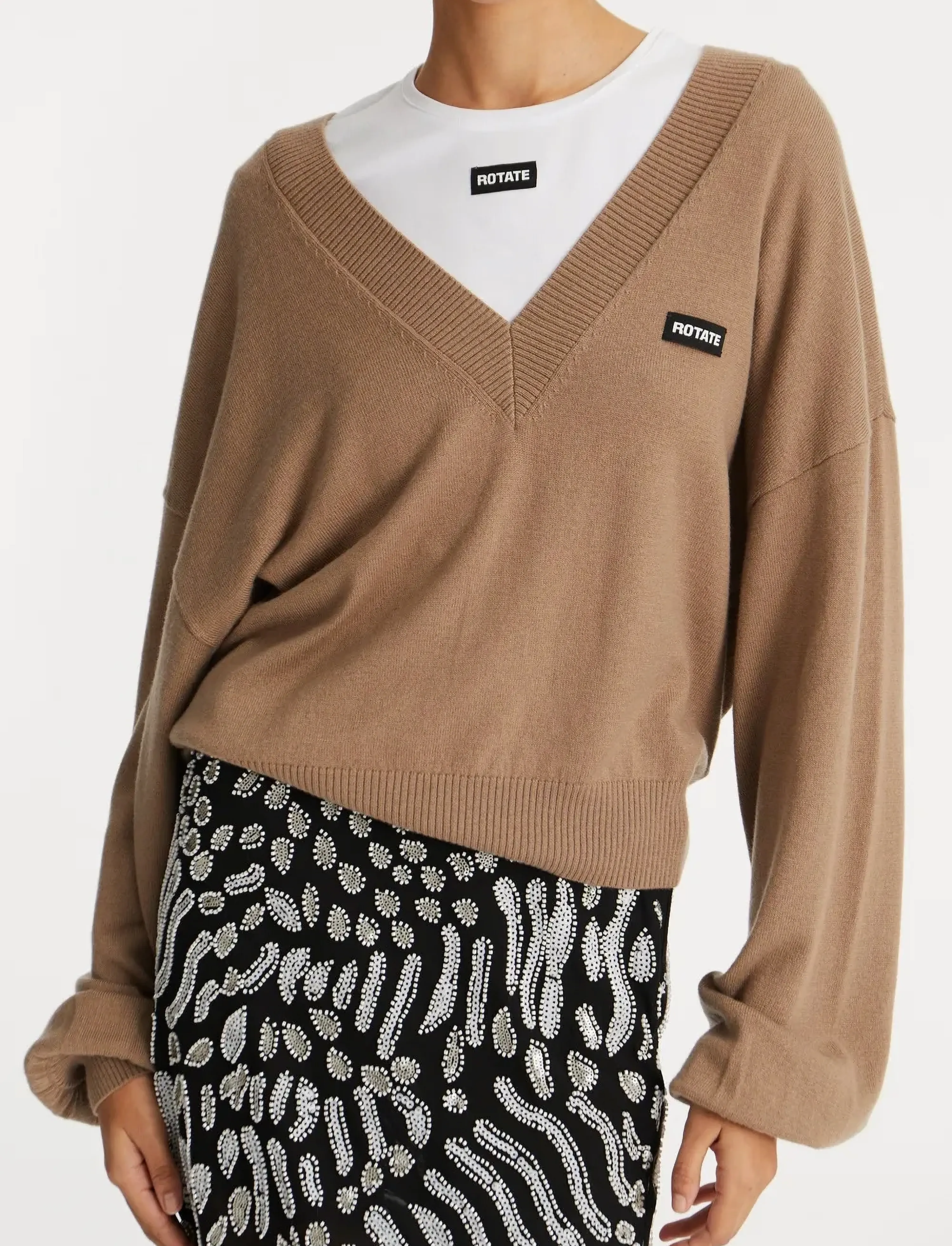 ROTATE Short Sleeve T-Shirt, XS, White, T-Shirts & Toppe > Kortærmede, Dame