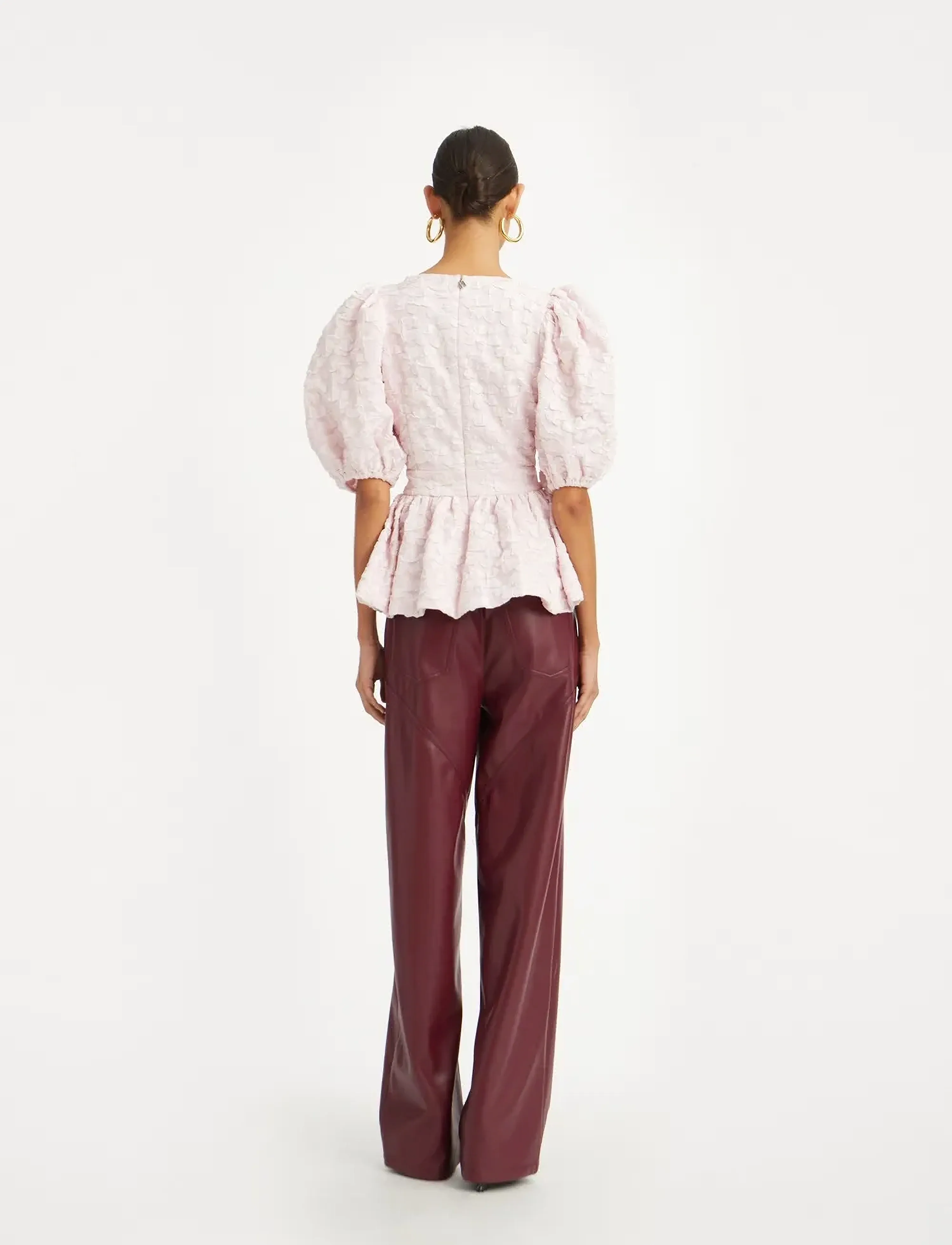ROTATE - JACQUARD PUFF SLEEVE TOP - kortærmede bluser - ballerina - 4