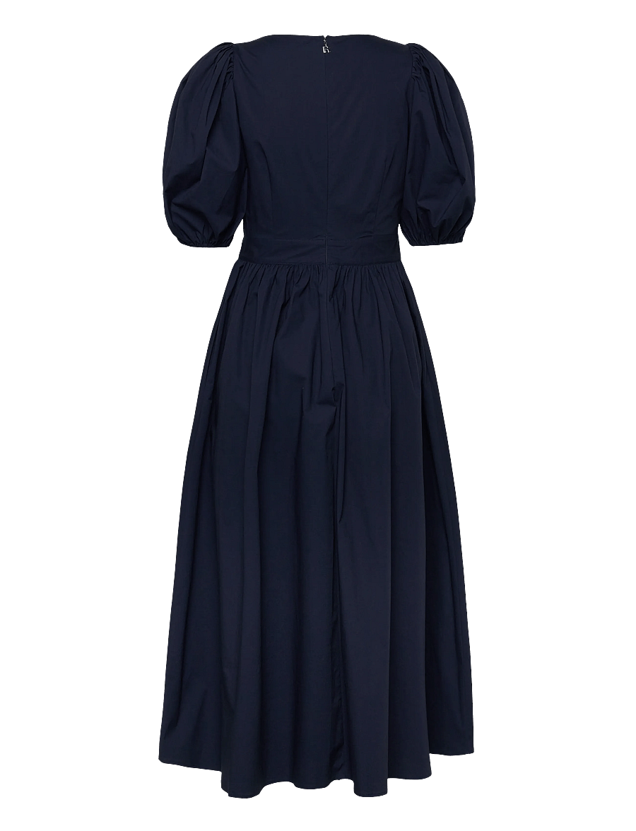 ROTATE - PUFF SLEEVE MIDI DRESS - navy blazer - 1