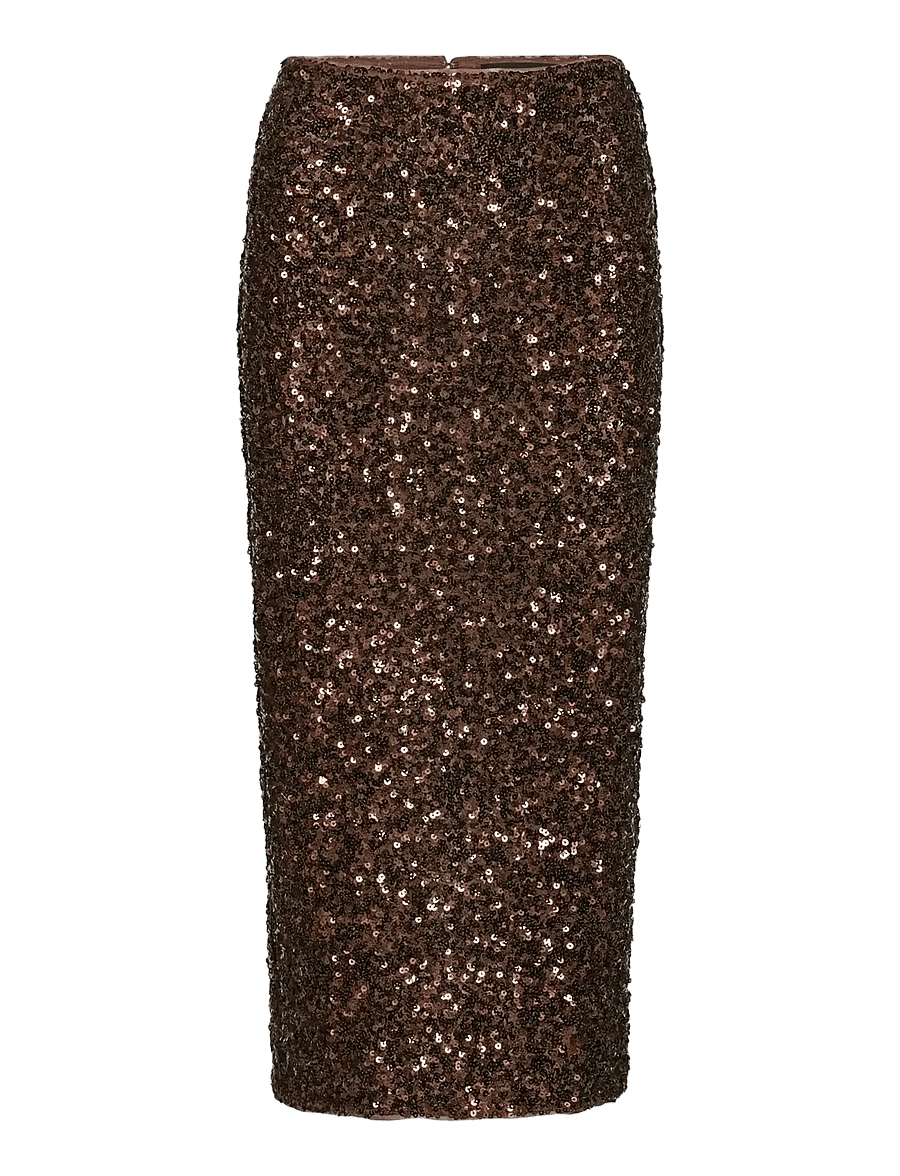 ROTATE - SEQUIN PENCIL SKIRT - sequin skirts - chicory coffee - 1