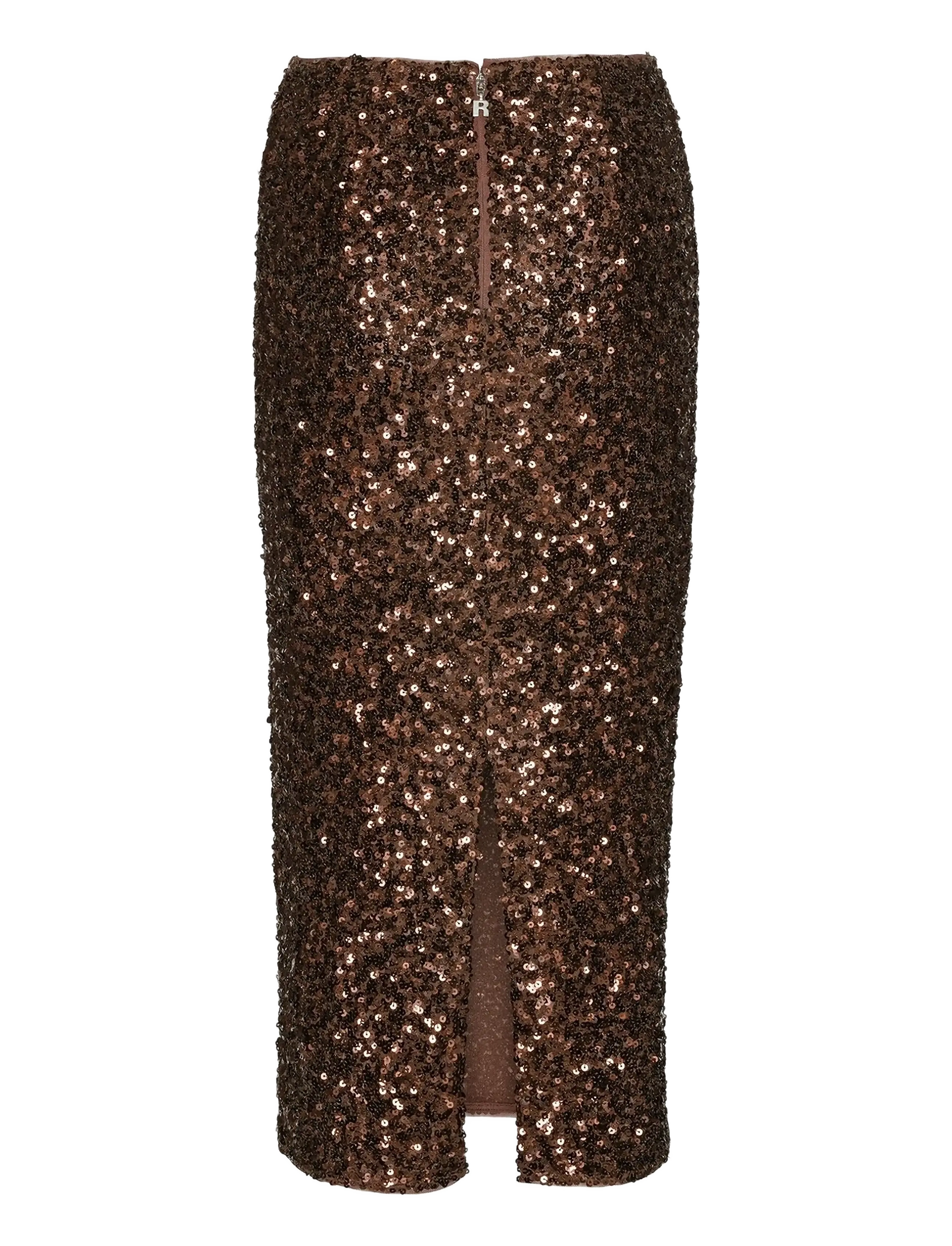 ROTATE - SEQUIN PENCIL SKIRT - sequin skirts - chicory coffee - 2
