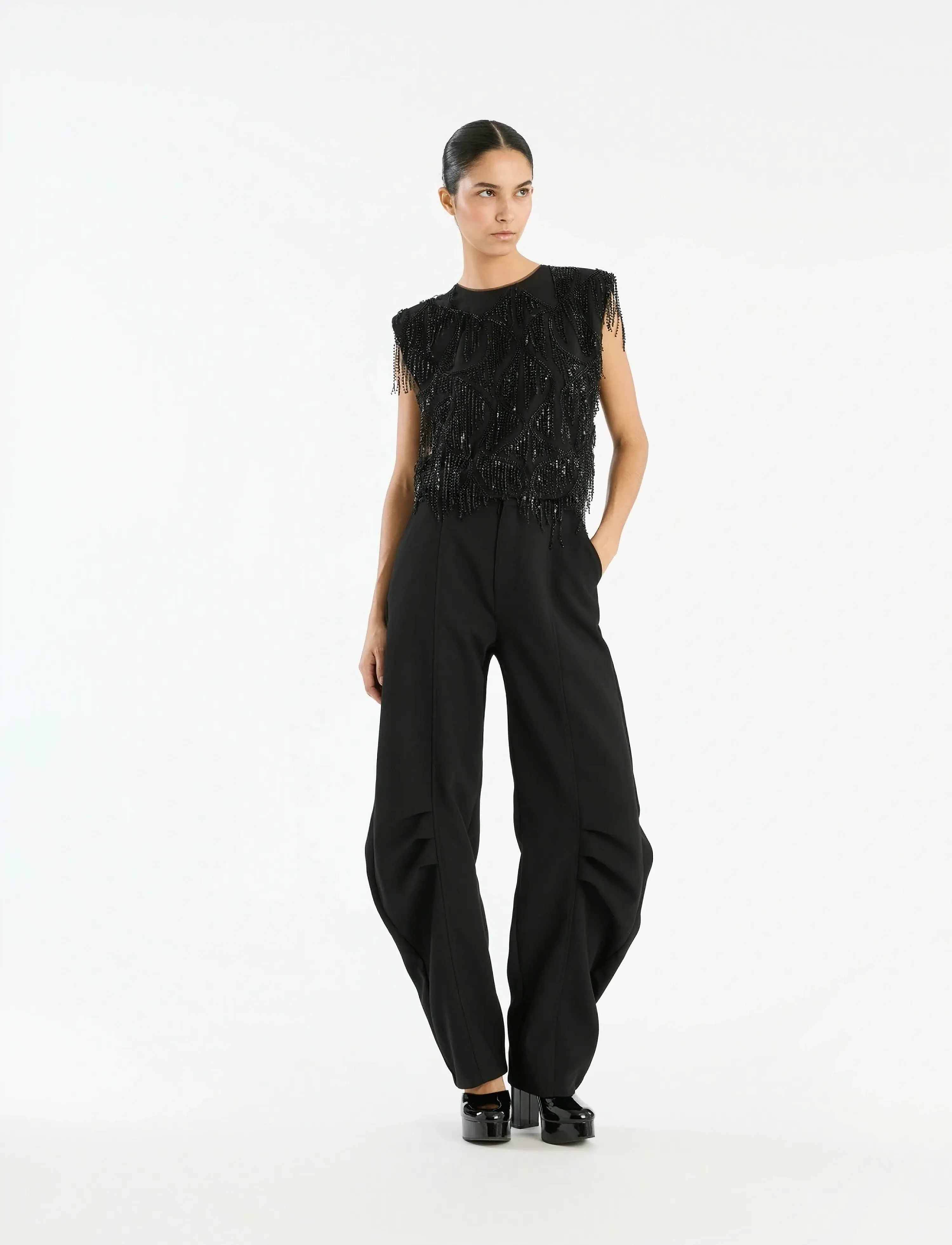 ROTATE Suiting Cargo Pants, Kvinder, Skræddersyede Cargo Bukser, Sort, Str: 34