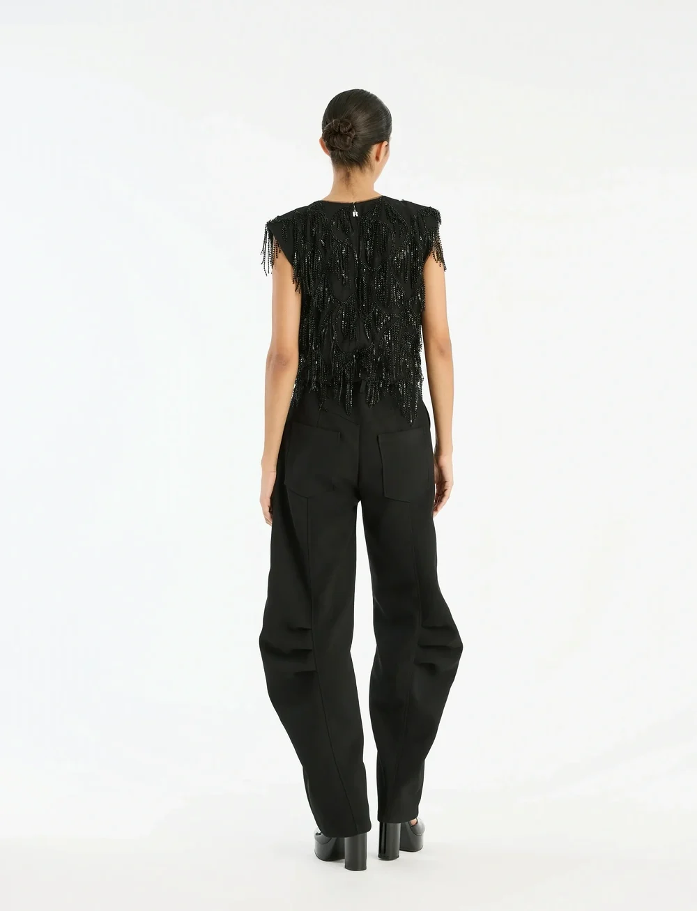 ROTATE Birger Christensen - SUITING CARGO PANTS - barrel-bukser - black - 3