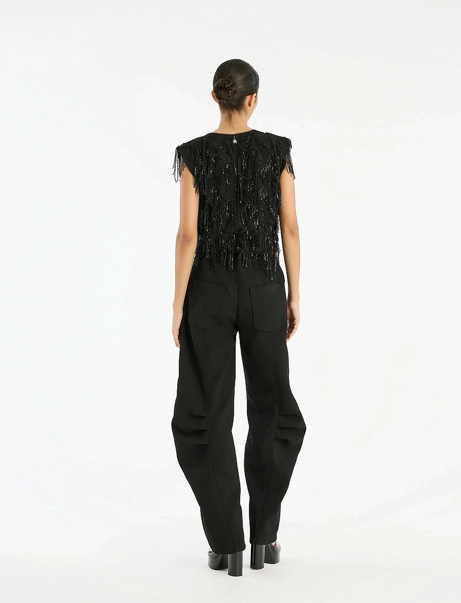 ROTATE - SUITING CARGO PANTS - pantalon barrel - black - 3