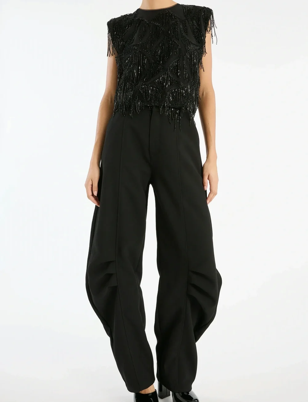 ROTATE Birger Christensen - SUITING CARGO PANTS - barrel-bukser - black - 4