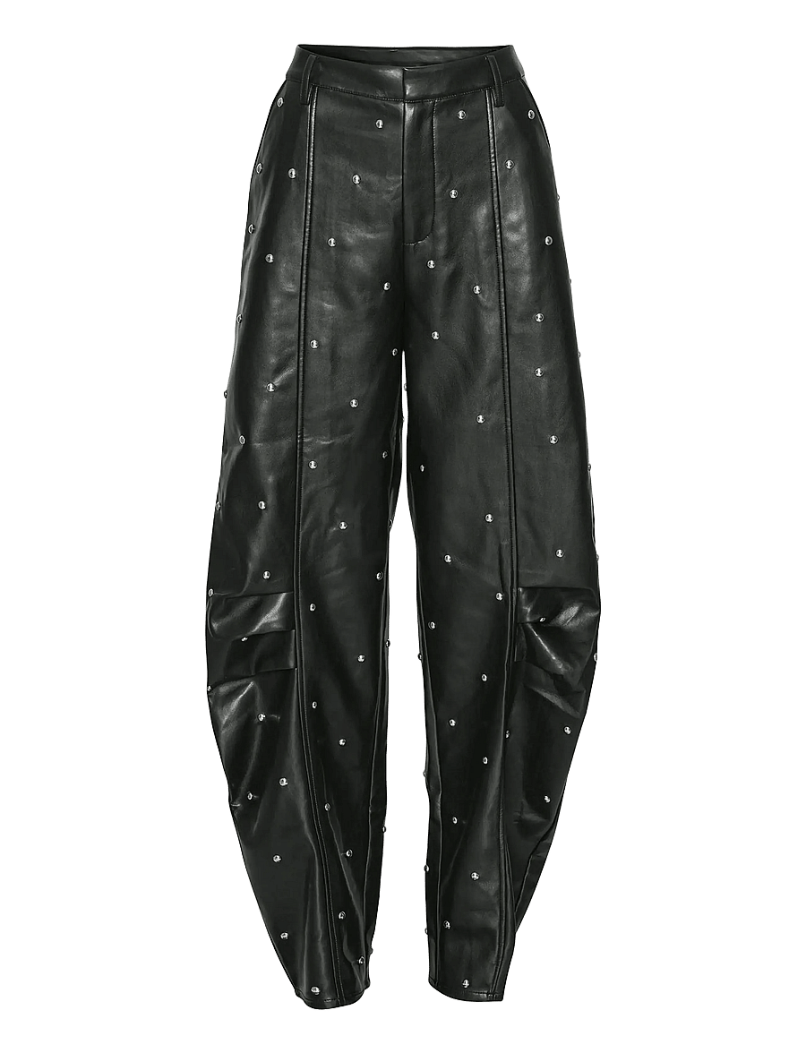 ROTATE - STUDED CARGO PANTS - hosen mit geradem bein - black - 1