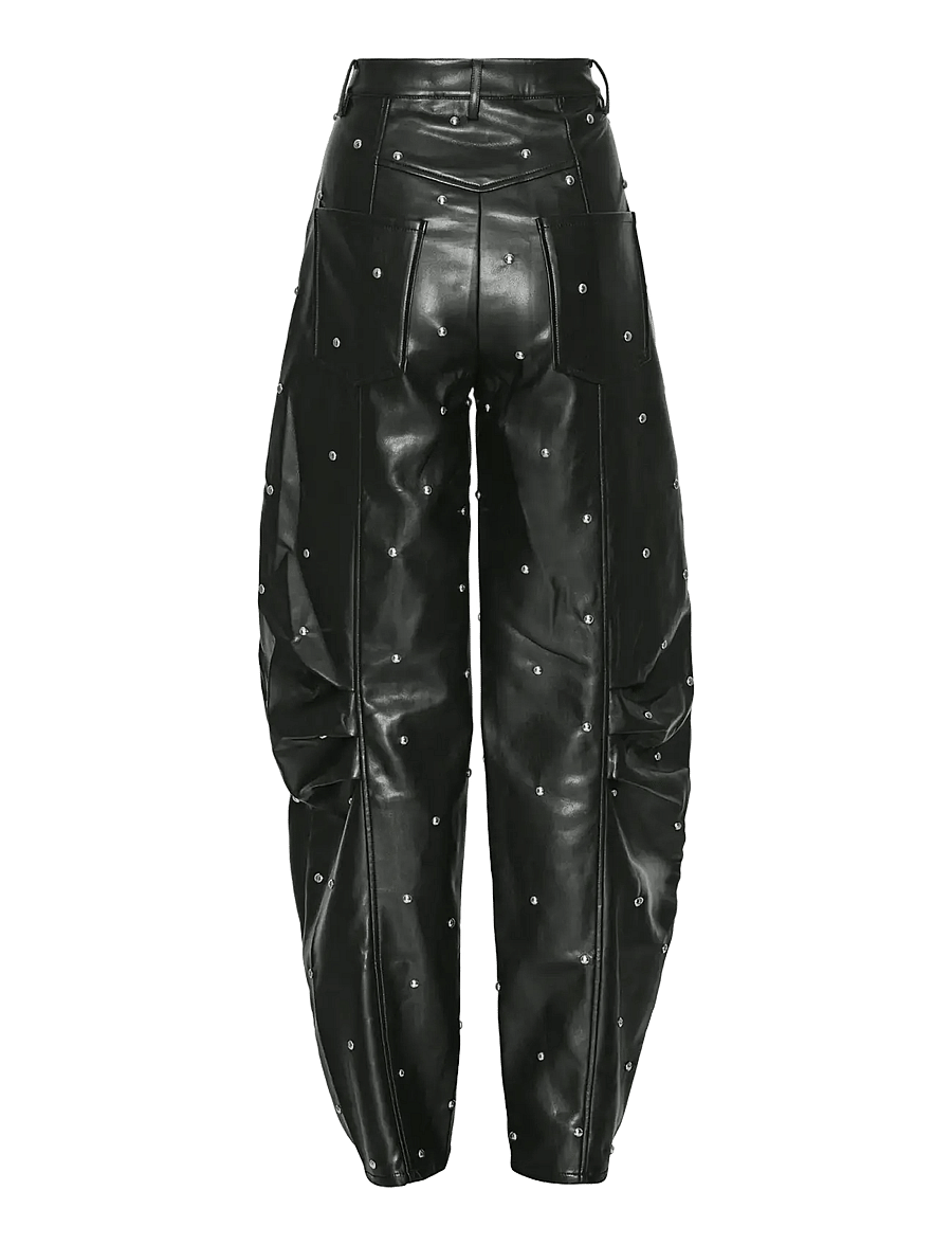 ROTATE - STUDED CARGO PANTS - hosen mit geradem bein - black - 2