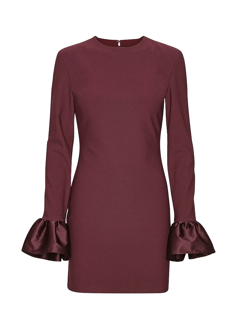 ROTATE - FRILL SLEEVED MINI DRESS - festkjoler - zinfandel - 1