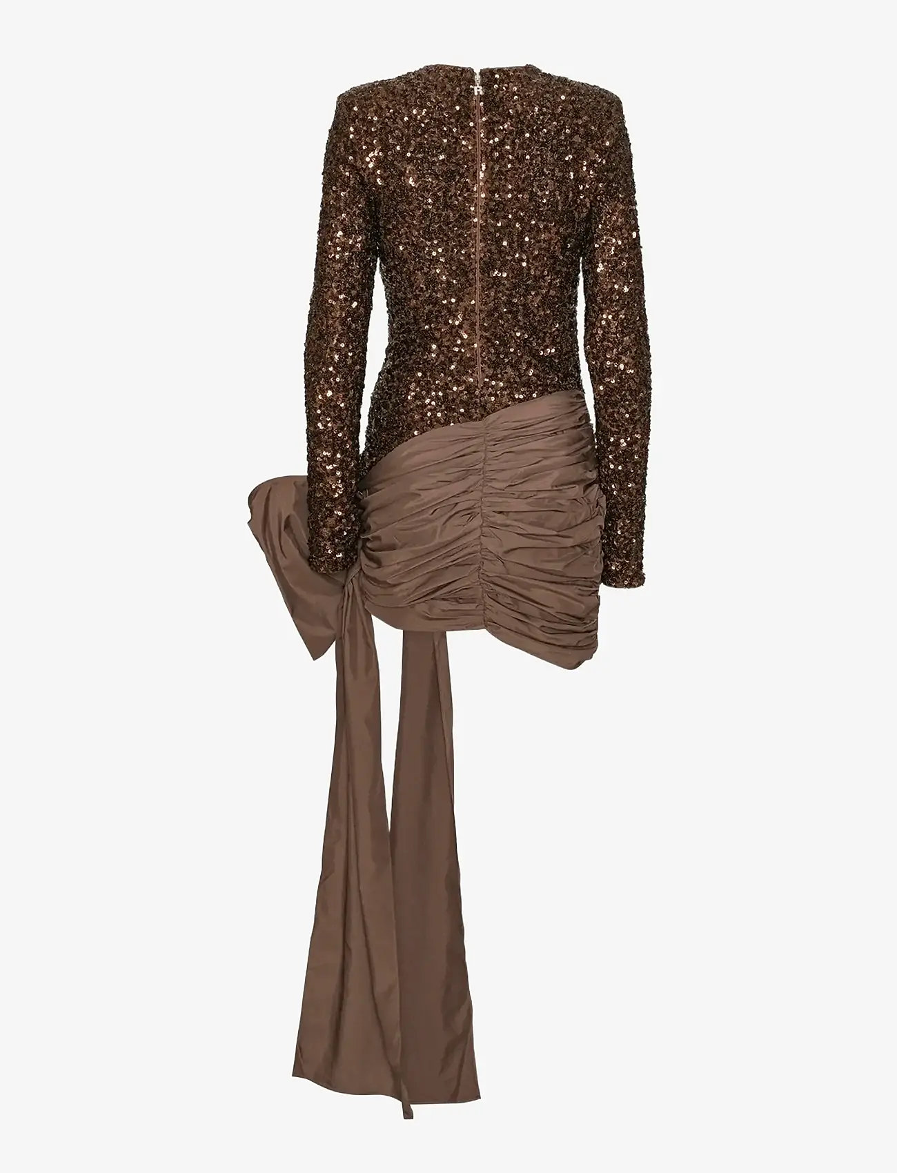 ROTATE - SEQUINS BOW MINI DRESS - pailletkjoler - chicory coffee - 2