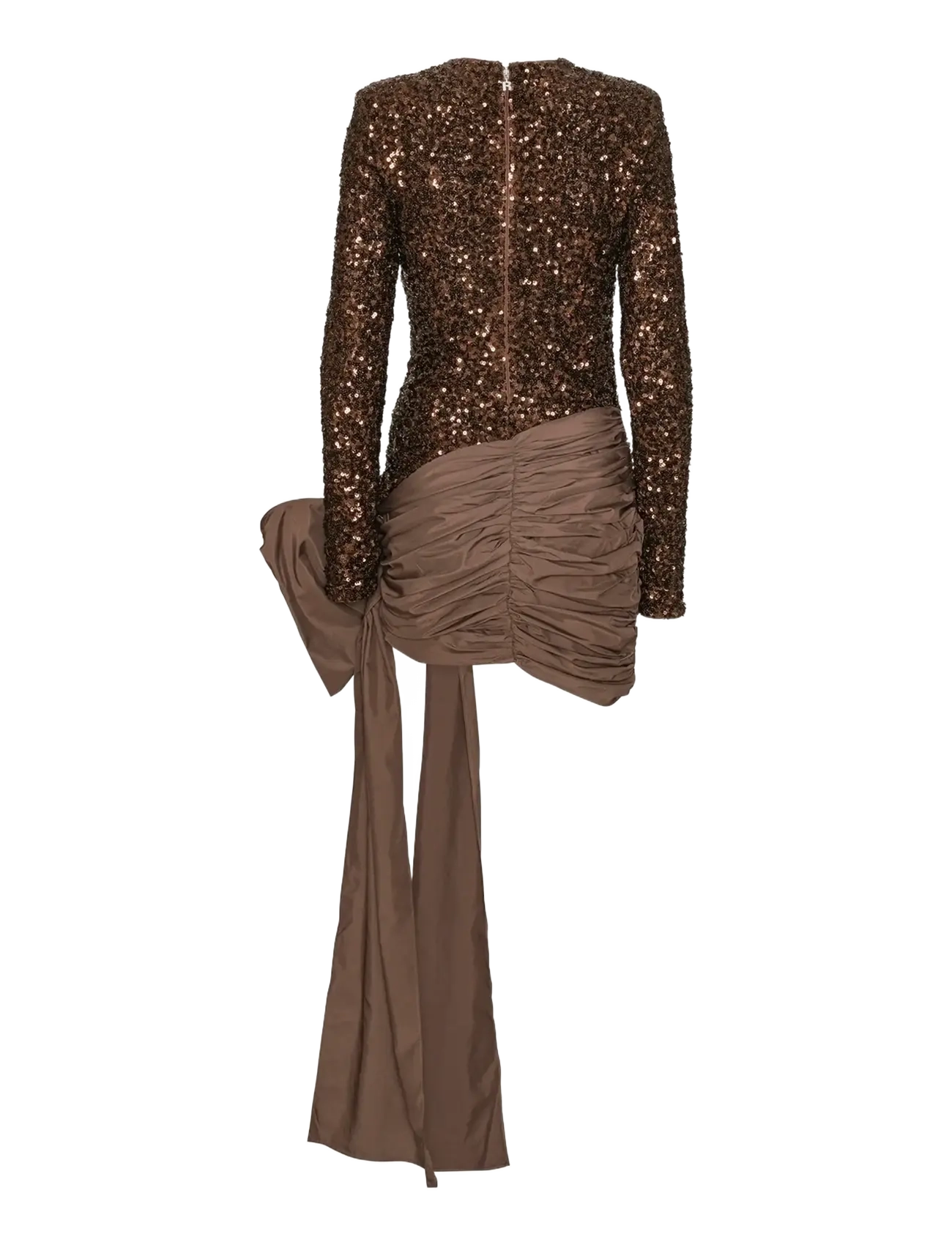 ROTATE - SEQUINS BOW MINI DRESS - robes pailletées - chicory coffee - 2