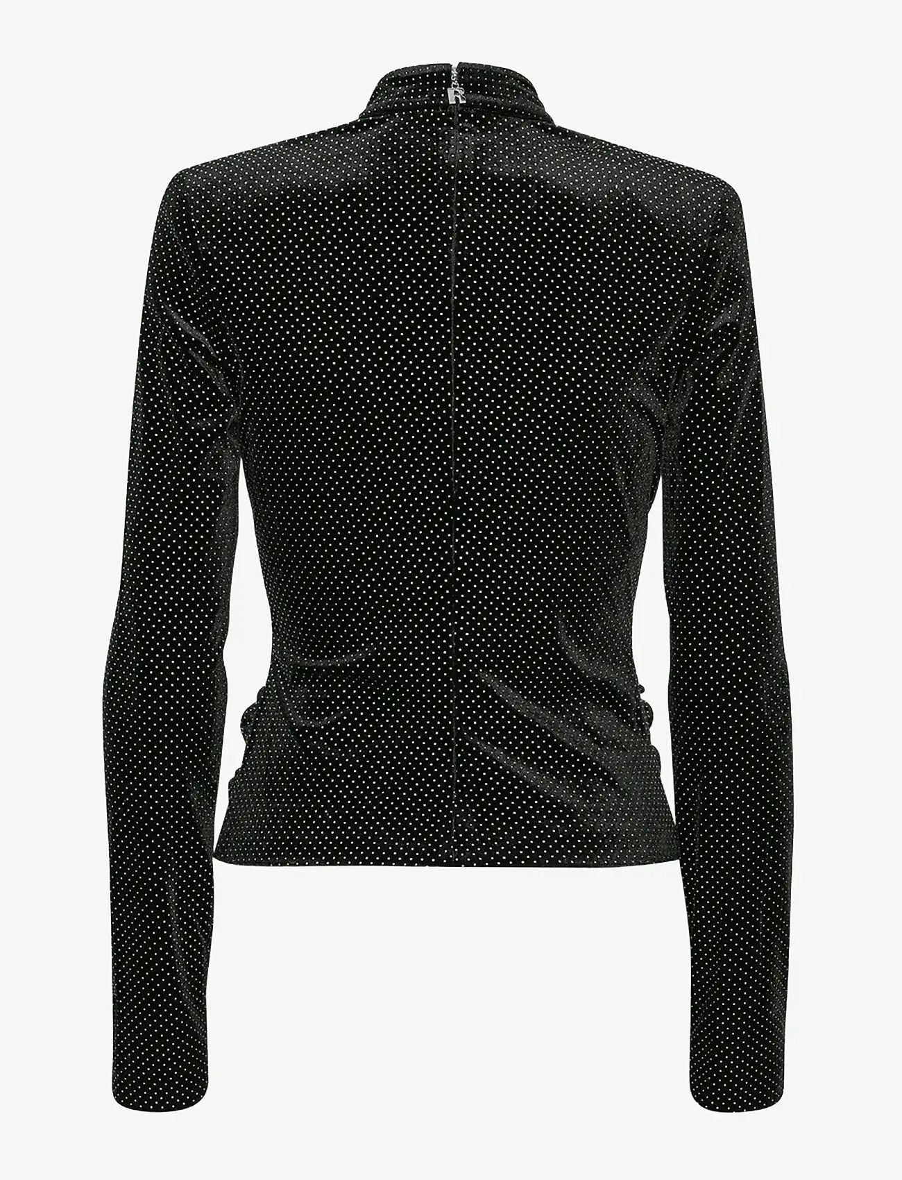 ROTATE - VELVET DRAPED TOP - pikkade varrukatega alussärgid - black - 2