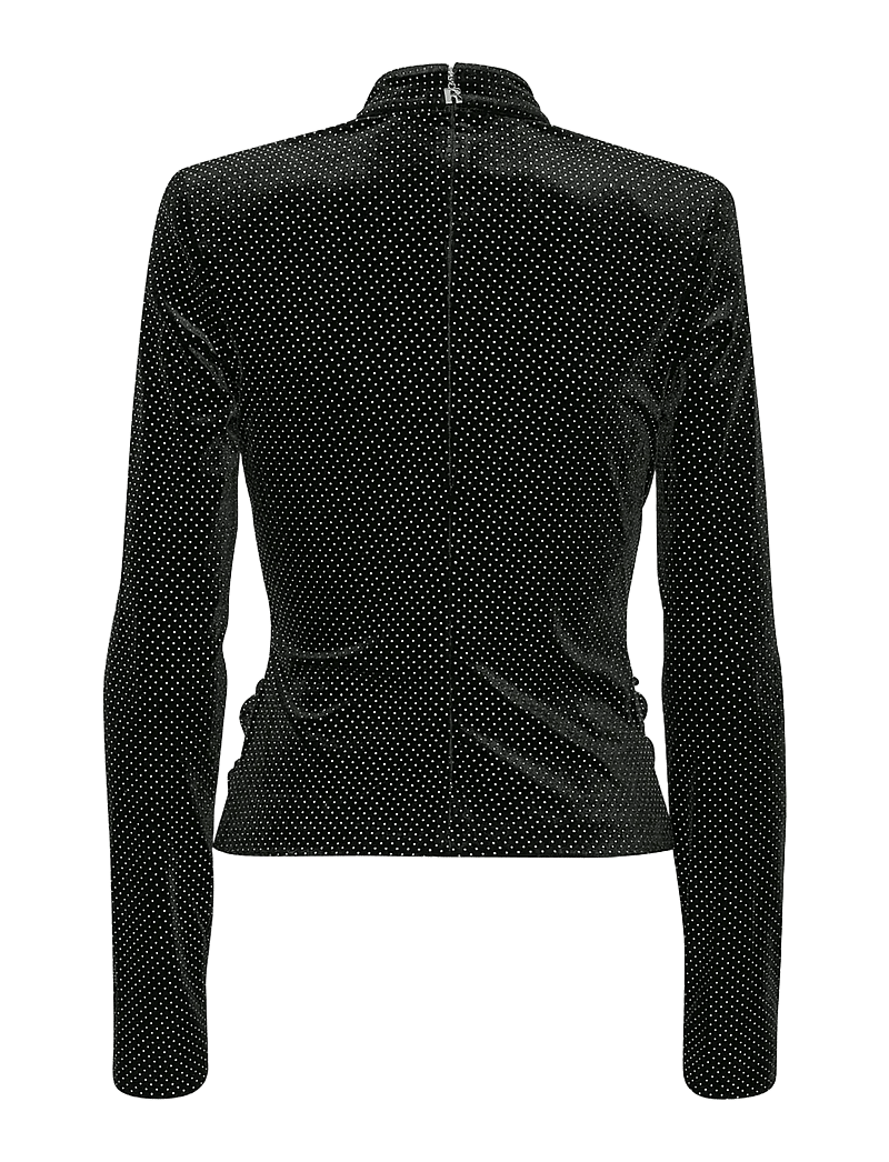 ROTATE - VELVET DRAPED TOP - pikkade varrukatega alussärgid - black - 2