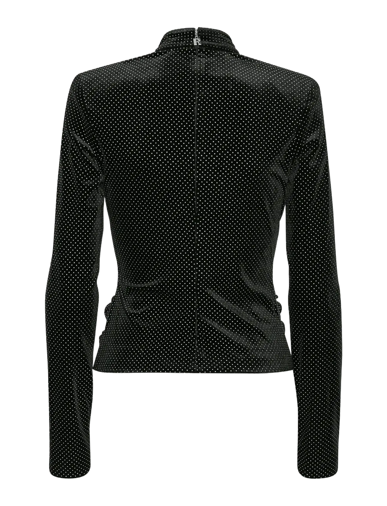 ROTATE - VELVET DRAPED TOP - palaidinukės ilgomis rankovėmis - black - 2