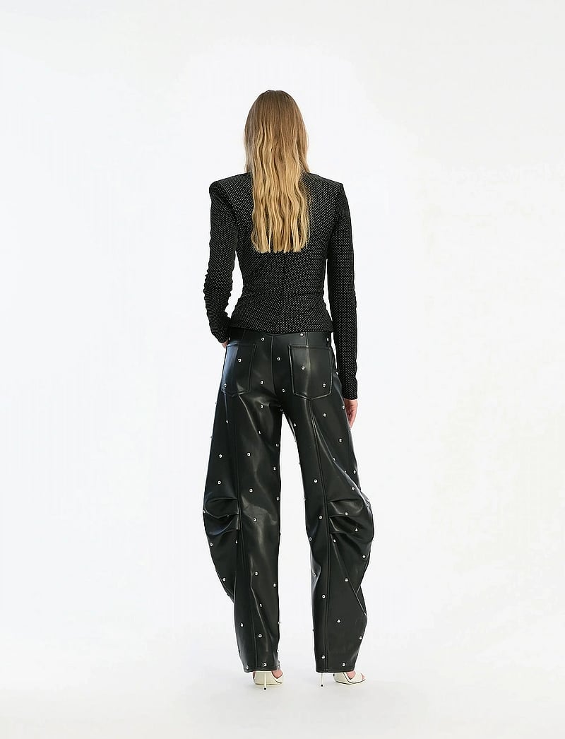 ROTATE - VELVET DRAPED TOP - pikkade varrukatega alussärgid - black - 3