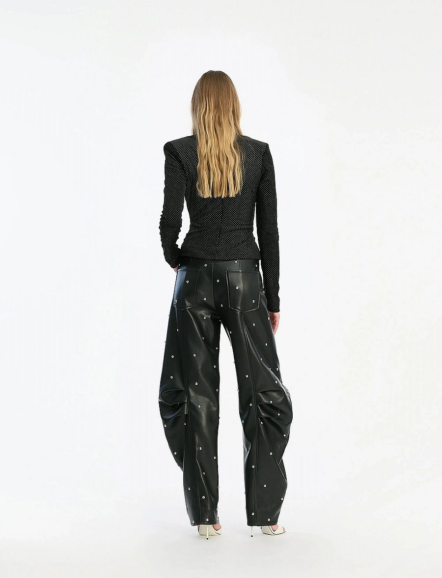 ROTATE - VELVET DRAPED TOP - palaidinukės ilgomis rankovėmis - black - 3
