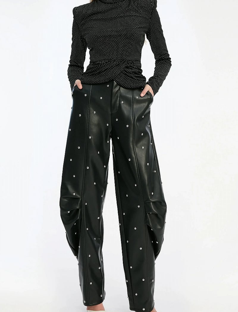 ROTATE - VELVET DRAPED TOP - pikkade varrukatega alussärgid - black - 4