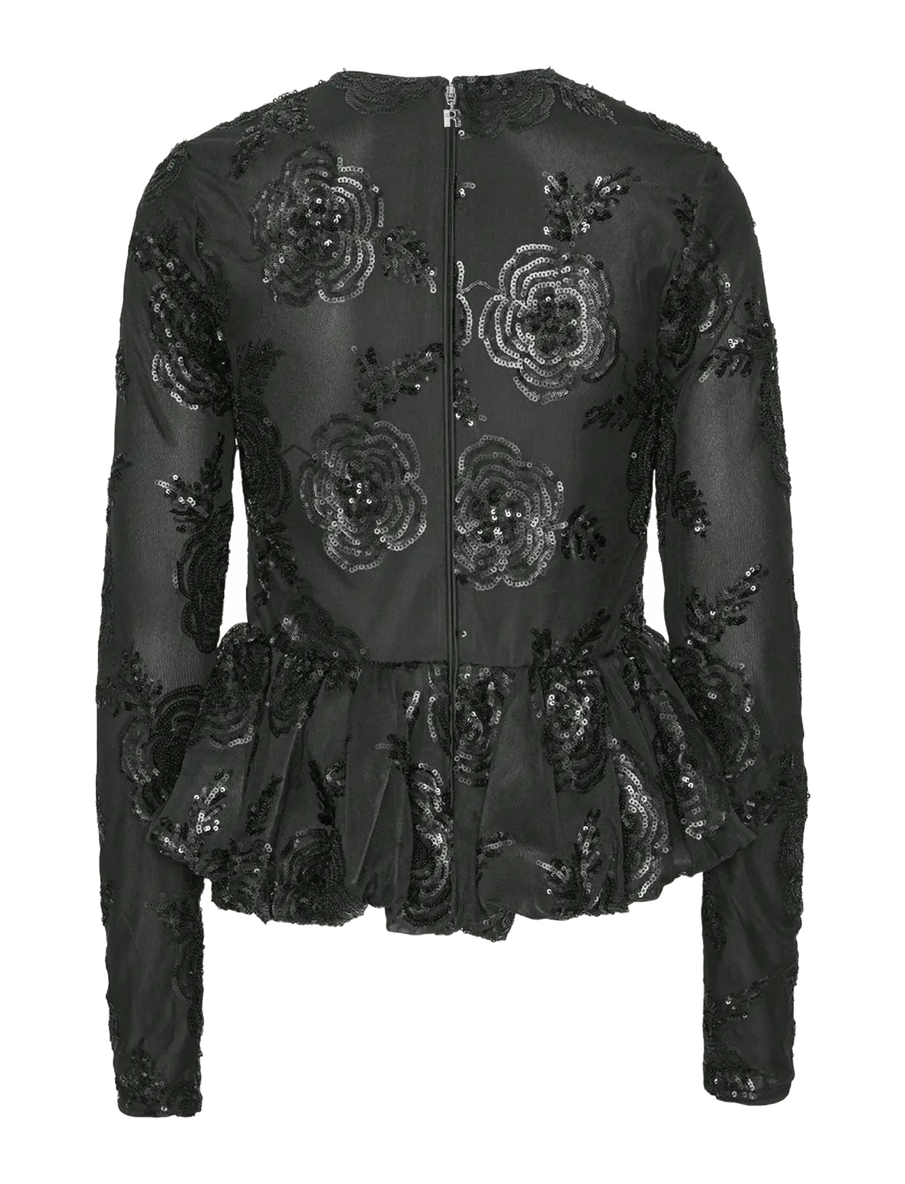 ROTATE - SEQUINS LS BUBBLE TOP - langermede bluser - black - 2
