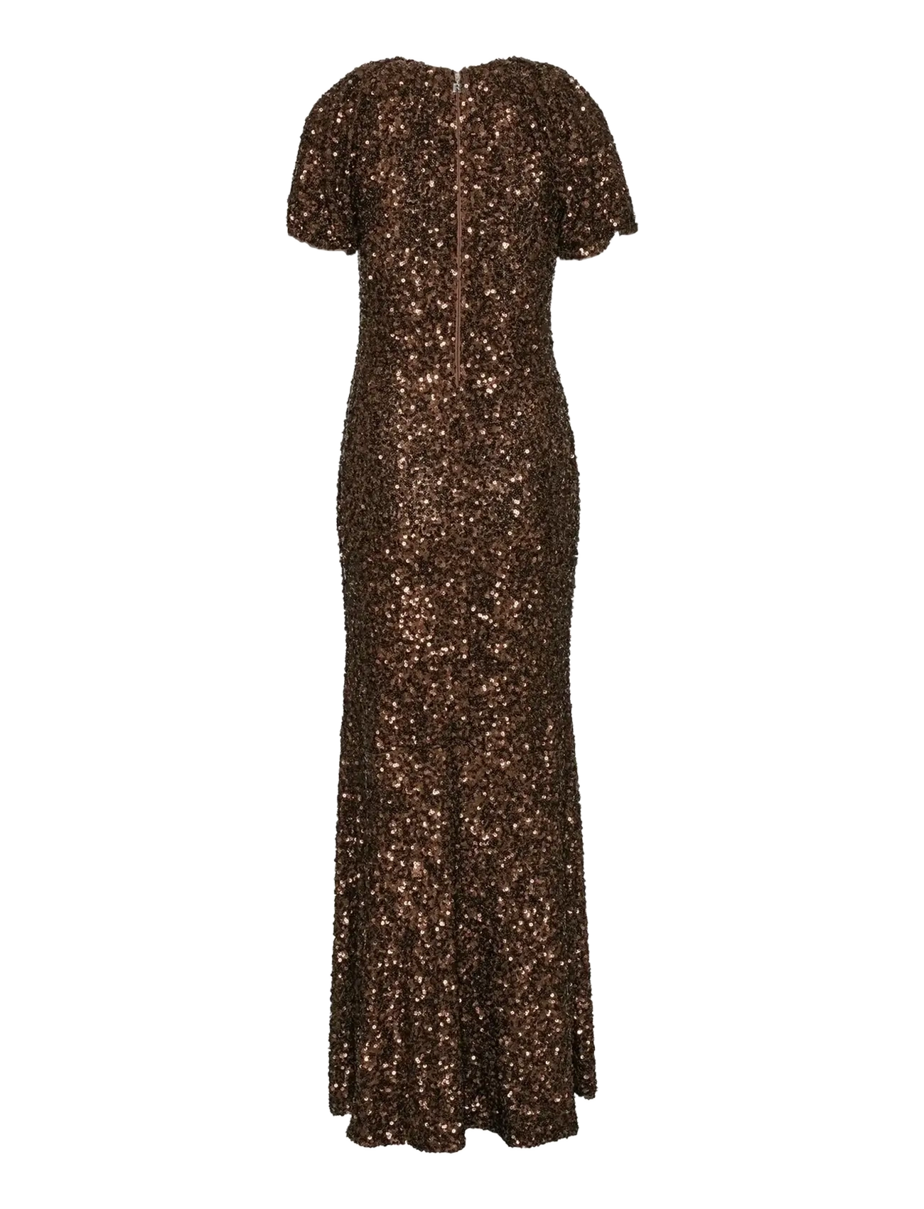 ROTATE - SEQUINS MIDI V-NECK DRESS - síðir kjólar - chicory coffee - 2