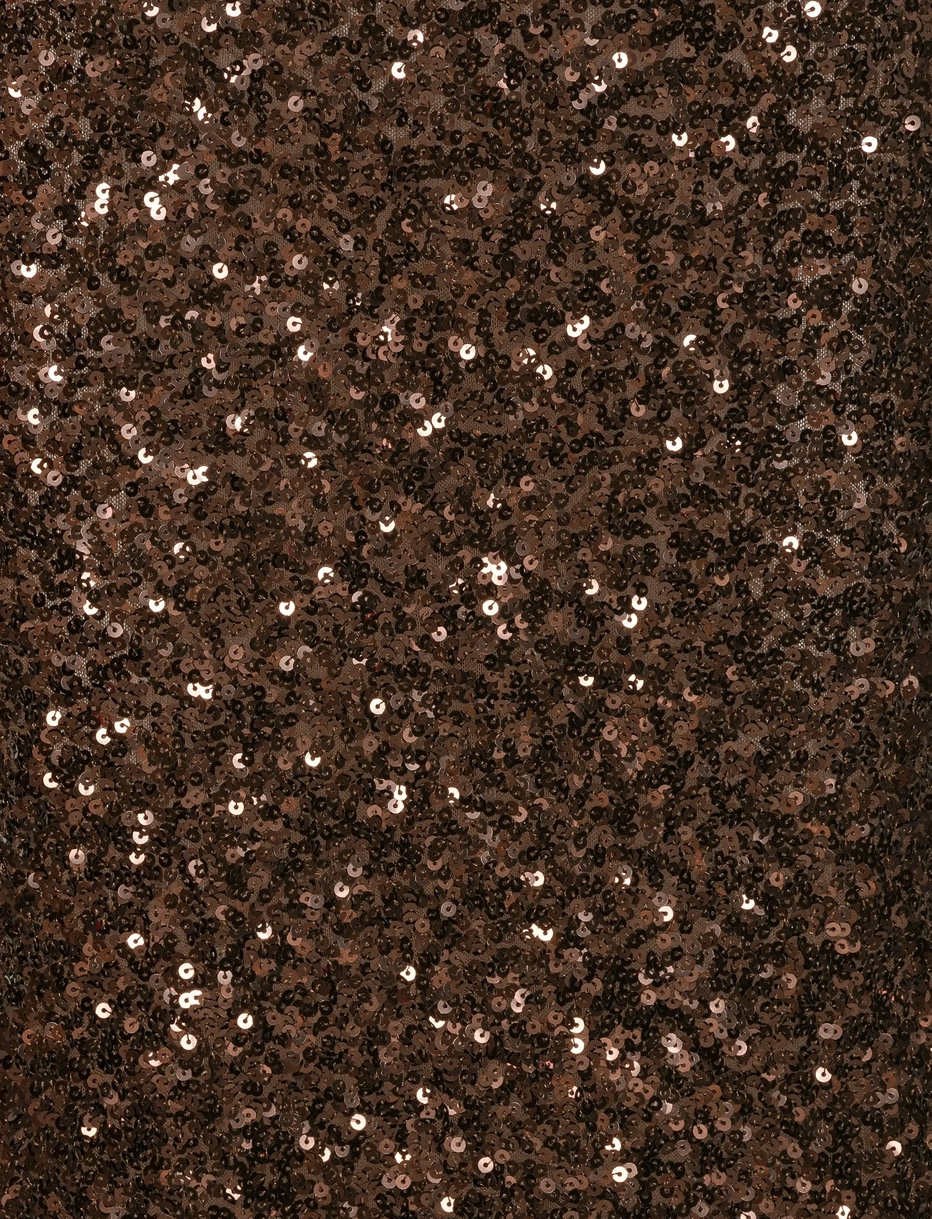 ROTATE - SEQUINS MIDI V-NECK DRESS - síðir kjólar - chicory coffee - 5